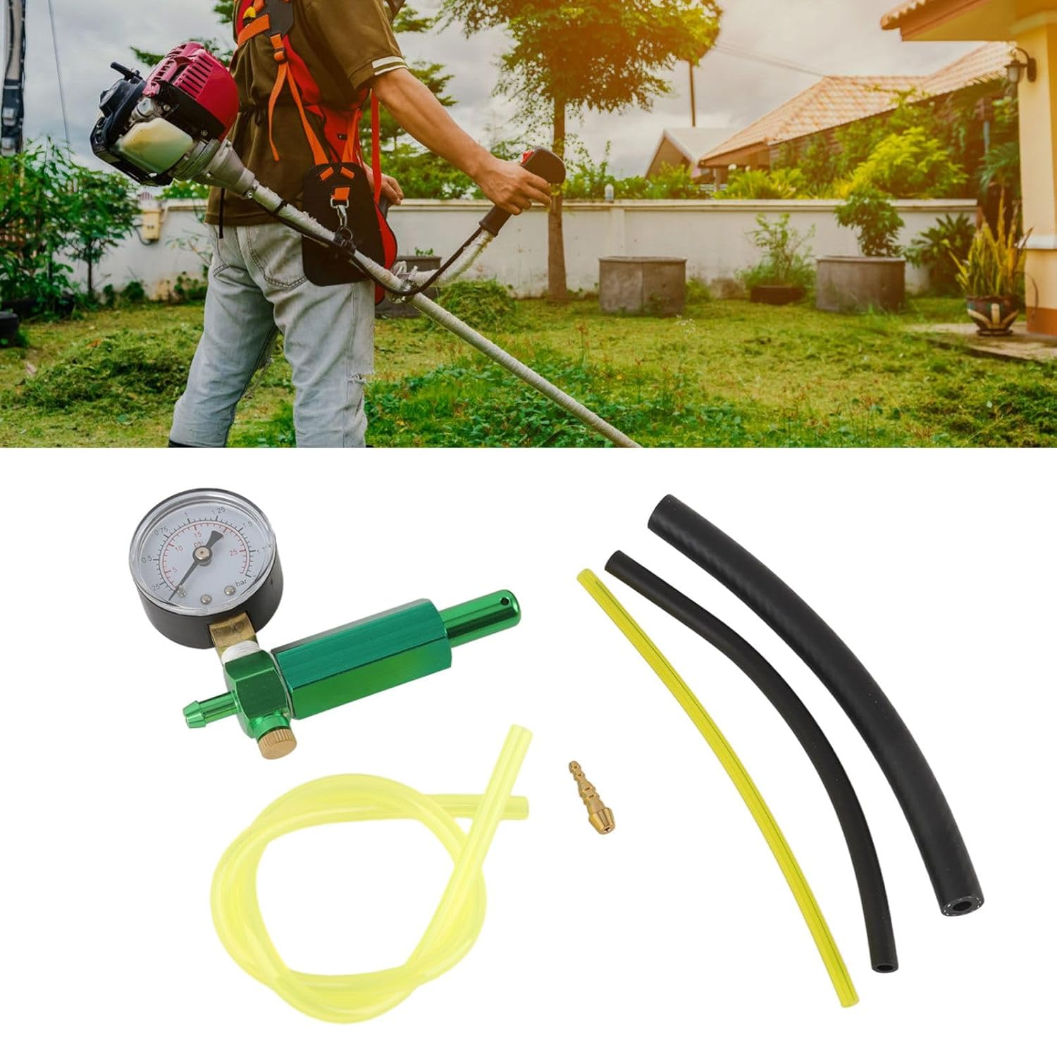 Omabeta Carburetor Leak Detector, 0-300Kpa(0-2Psi), Leak Testing Tool for 57211 Small Engine Carburetors, Aluminum Pressure Gauge,Garden Mower Maintenance Accessories image number 4