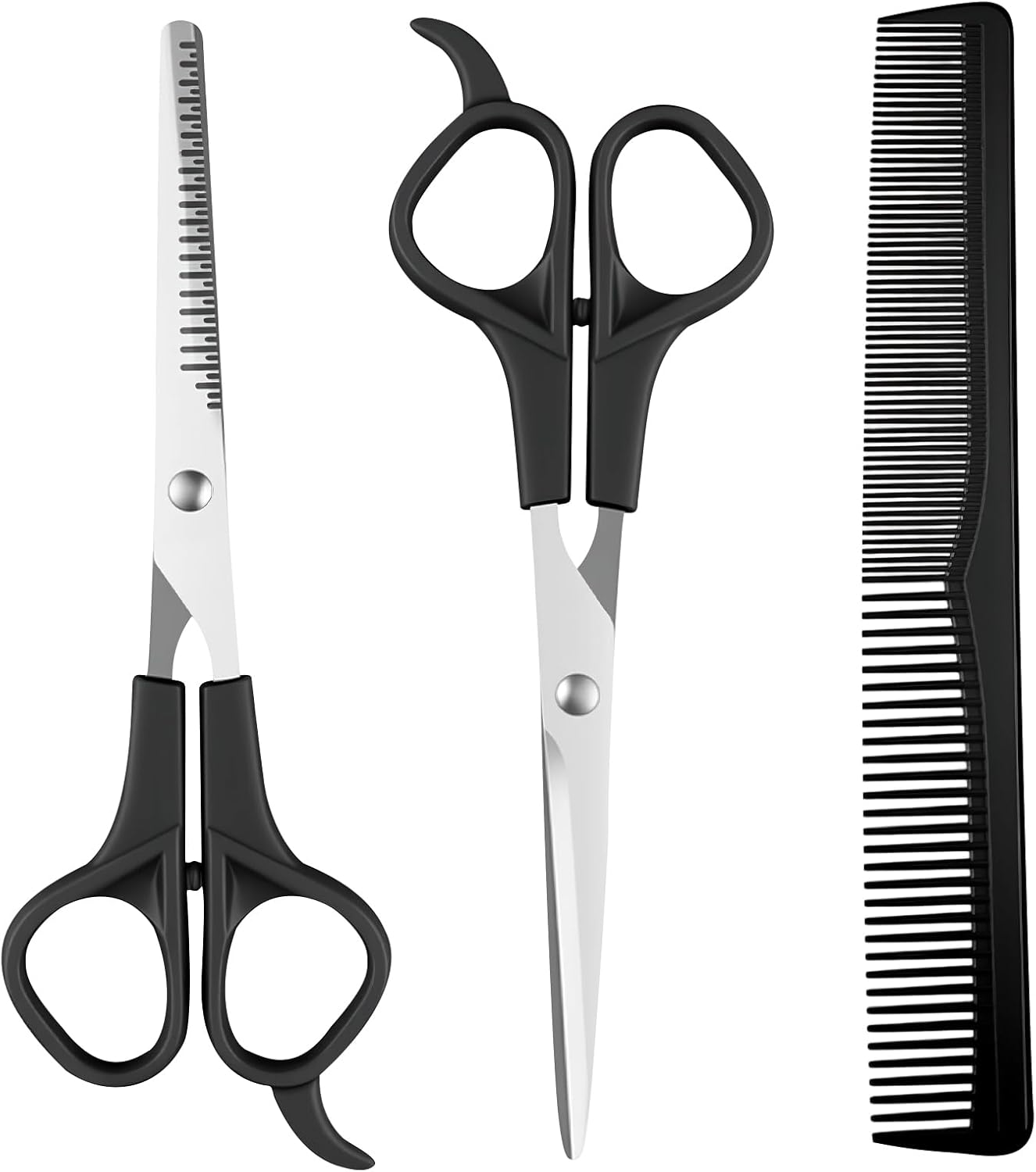 Tiyiyok Hairdressing Scissors, Hair Cutting Scissors, Set of 3 for Comfortable Grip for Beautiful Hairstyles, Barbershop, Barber, for Men, Women and Children, for Family Use (17 Cm) image number 6