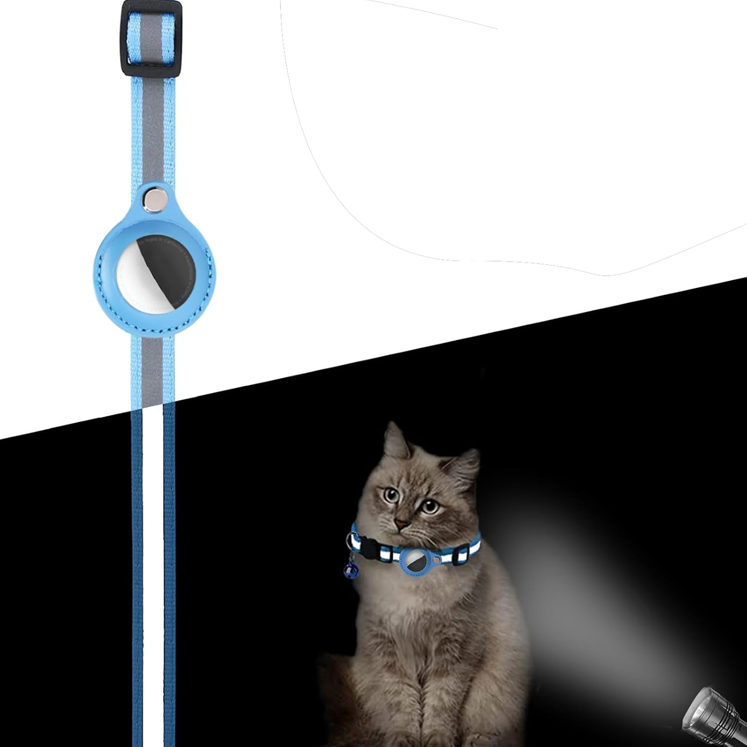 Reflective Airtag Cat Collar and Airtag Holder, Compatible with Airtag, Integrated Cat Collar, Airtag, Waterproof, Reflective Airtag Collar, Suitable for Cats, Puppies image number 3