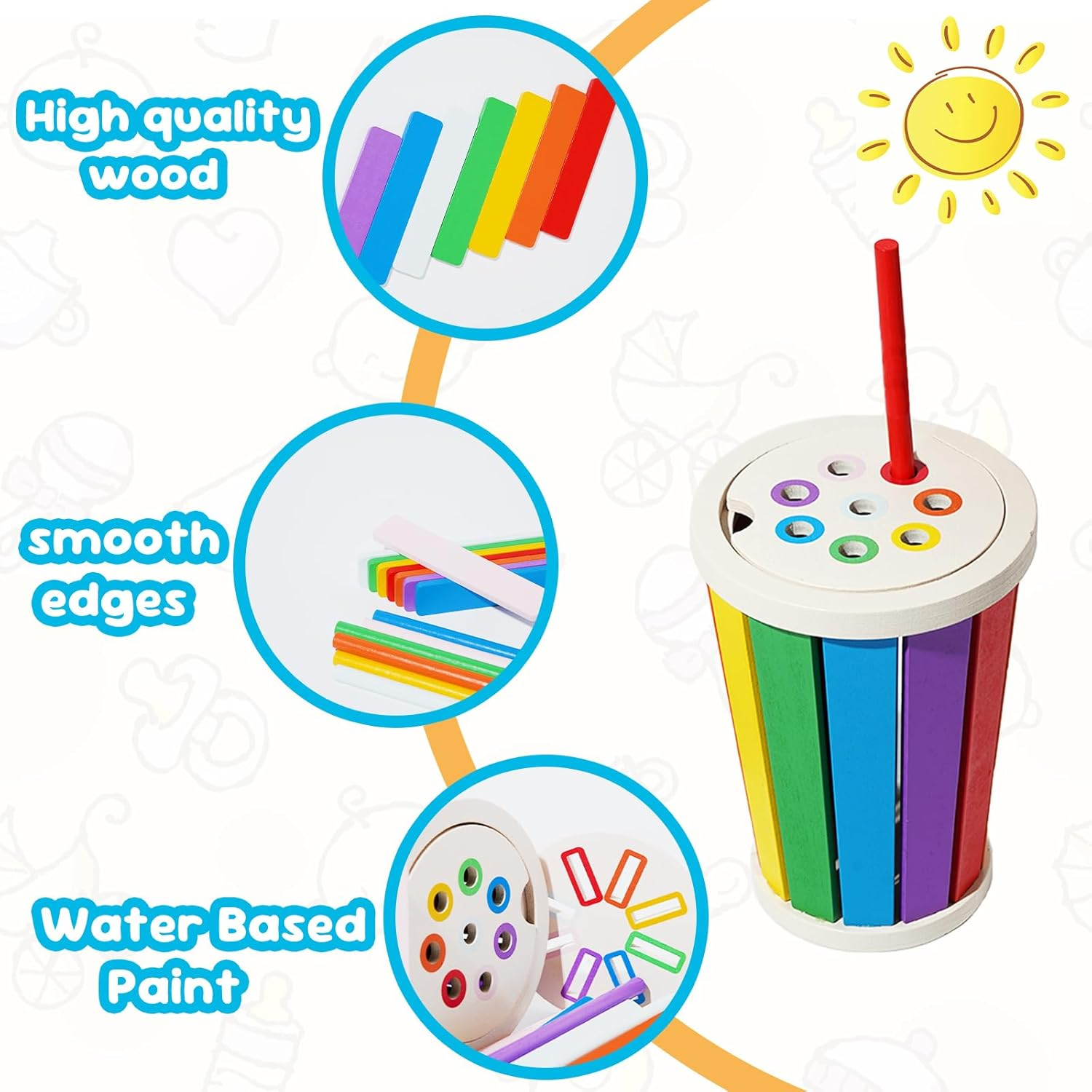 Shape&Colour Sorting and Matching Game for Toddlers,Montessori Toys for 1 2 3 Years Old Boys Girls,Baby Birthday Gifts for 1-2-3 Year Olds Boys Girls