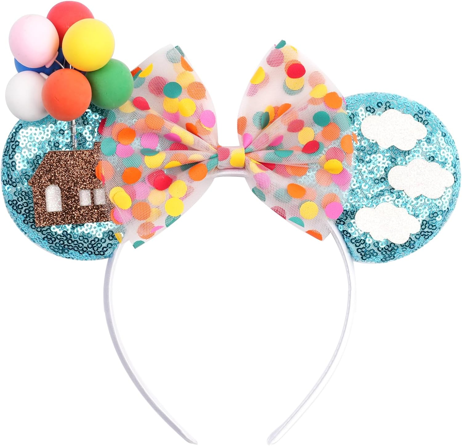 Bianbaistar Black Velvet Bow Mouse Ears Headband with Pearl Heart Accents - Elegant Hair Accessory for Parties, Dates & Special Occasions