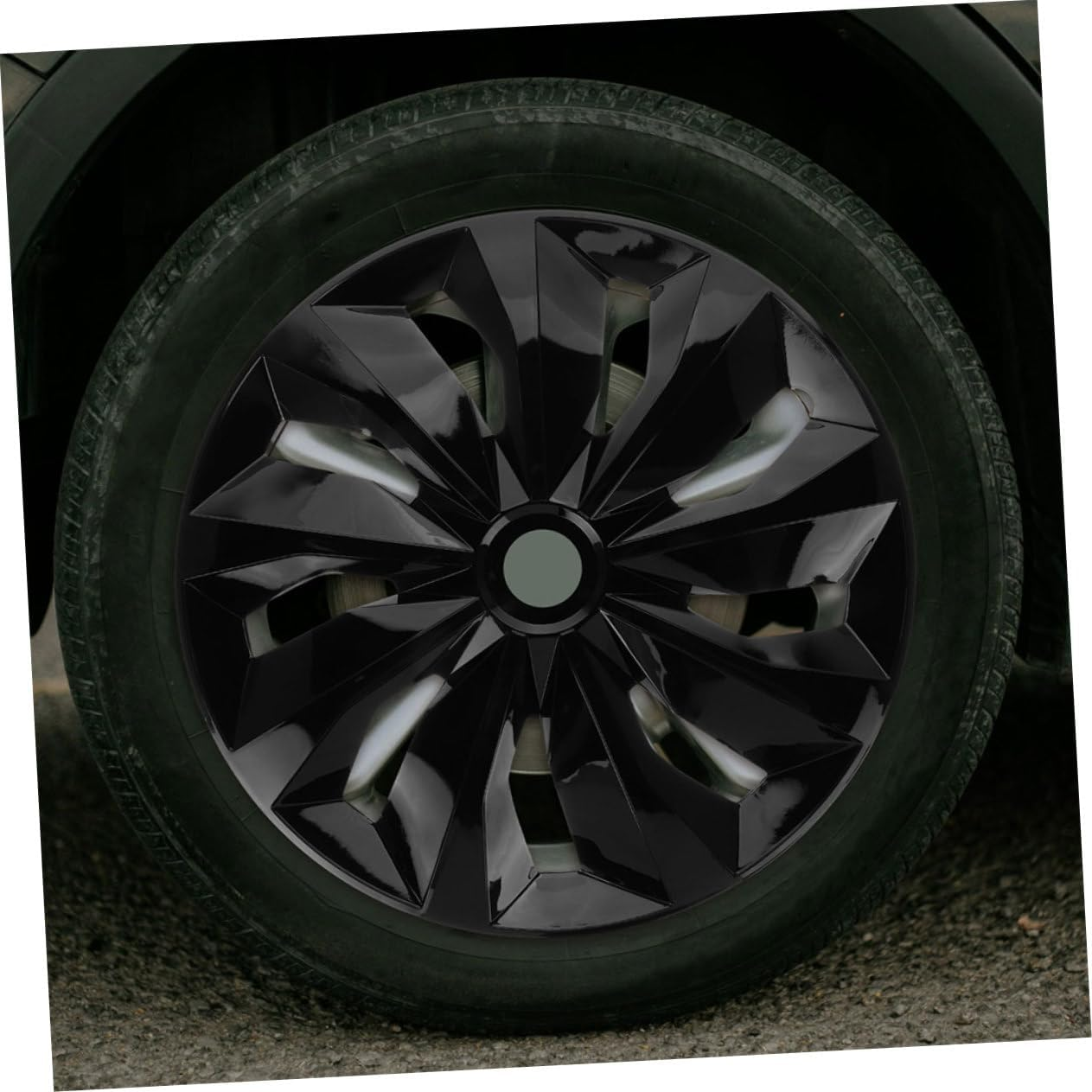 LALADEFIEE Car Hub Cap 14 Inch Black Automotive Wheel Rim Cover Universal Vehicle Hubcap Decorative Cover for Urban and Off-Road Use image number 1