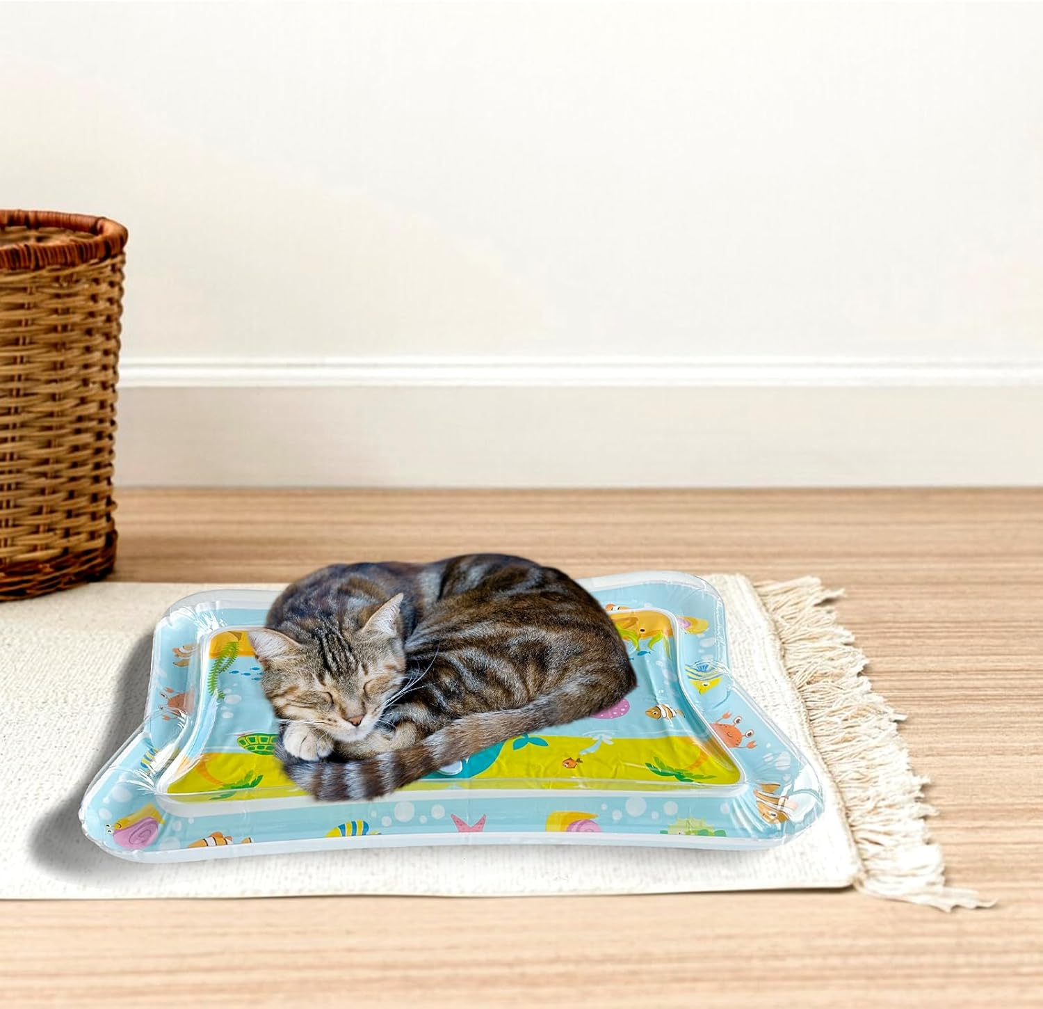 Water Sensory Playmat Cats, Inflatable Cooling Mat for Cats, Sensory Water Playmat Cats Dogs, Thickened Water Play Mat Cat, Summer Play Water Sensor Mat for Small Dogs and Cats (Style 1) image number 1