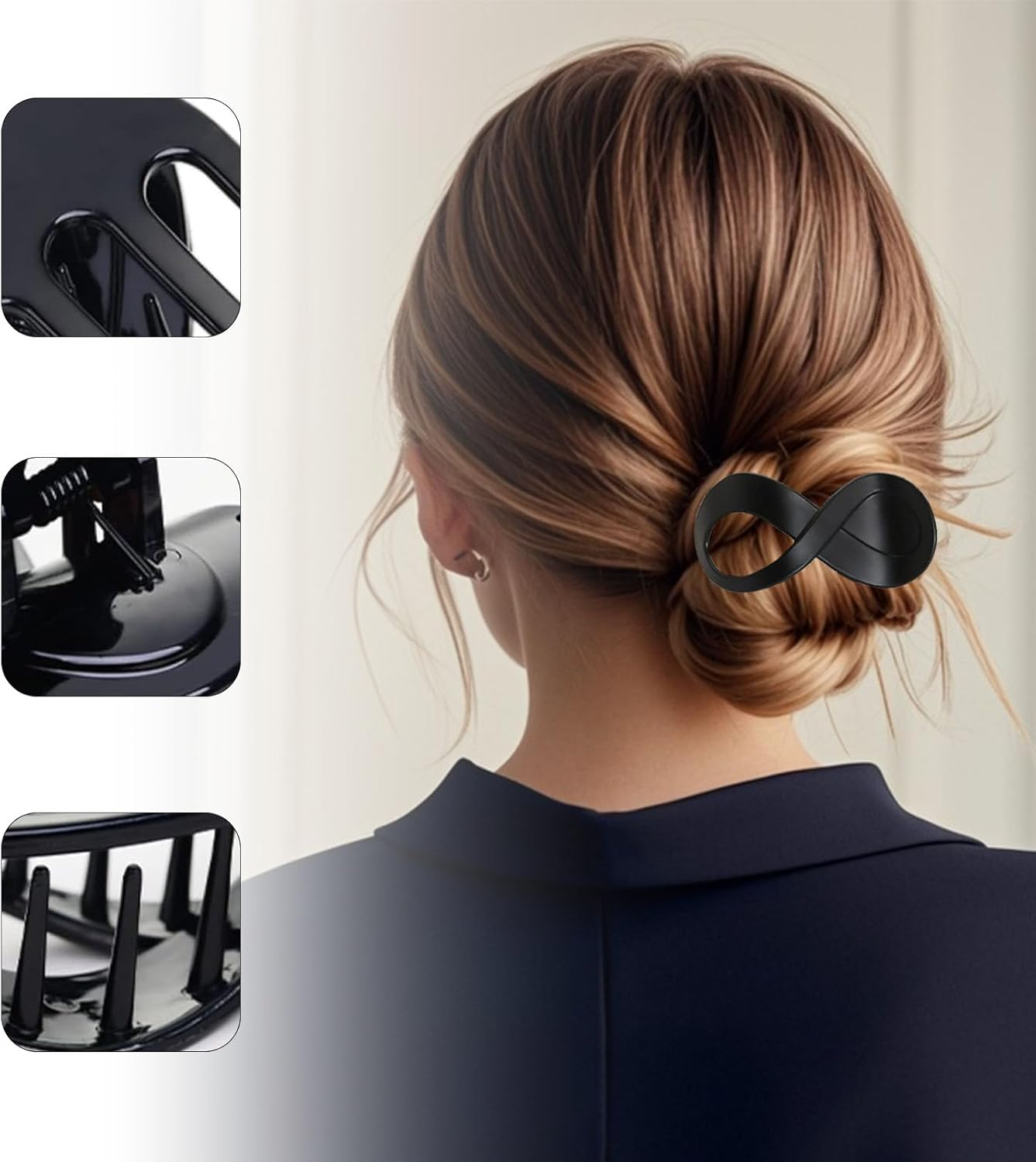 Pack of 2 French Hair Clips, Matte Hair Clip, Medium Size, Elegant Hair Accessories for Women, Hair Styling image number 3