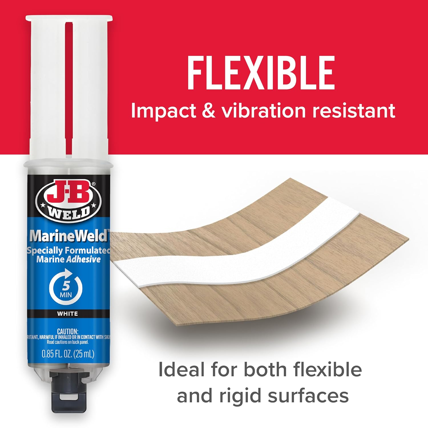 J-B Weld Marineweld Syringe 2-Pack, White, UV Resistant, High-Strength & Impact Resistant, 25Ml 2-Pack, 50172-2 image number 4