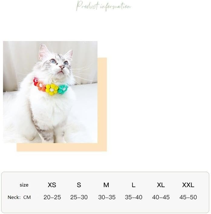 6 Color Matching Dog Collars Adjustable Pet Rainbow Flower Collar Accessories Suitable for Small Medium Large Dog Holiday Decoration Ideal (Multiple Colors, L) image number 6