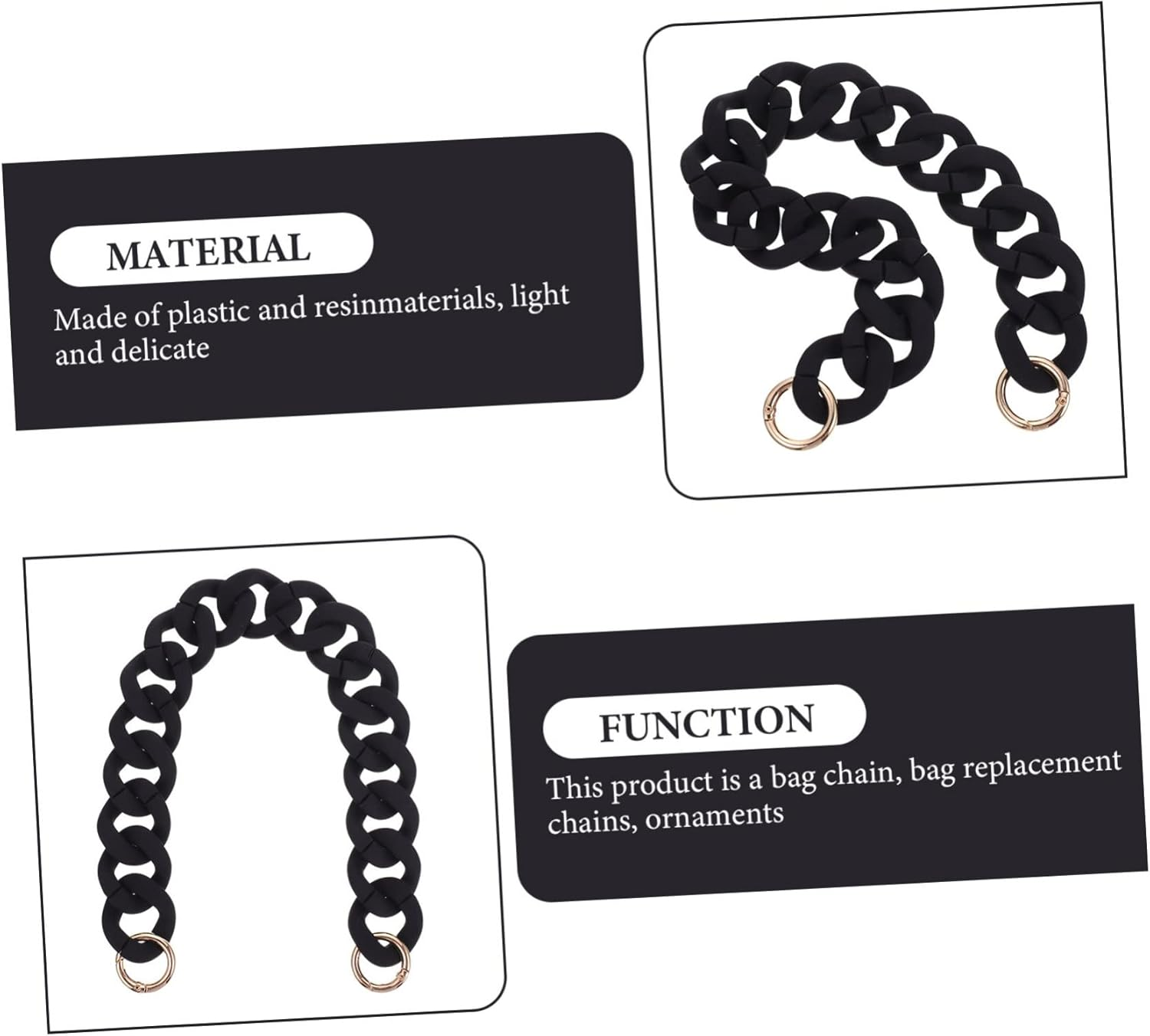 HEALEEP 3Pcs Resin Chain for Bag Match Style Hollow Out DIY Replacement Chain for Shoulder Bag Handbag Accessory image number 6
