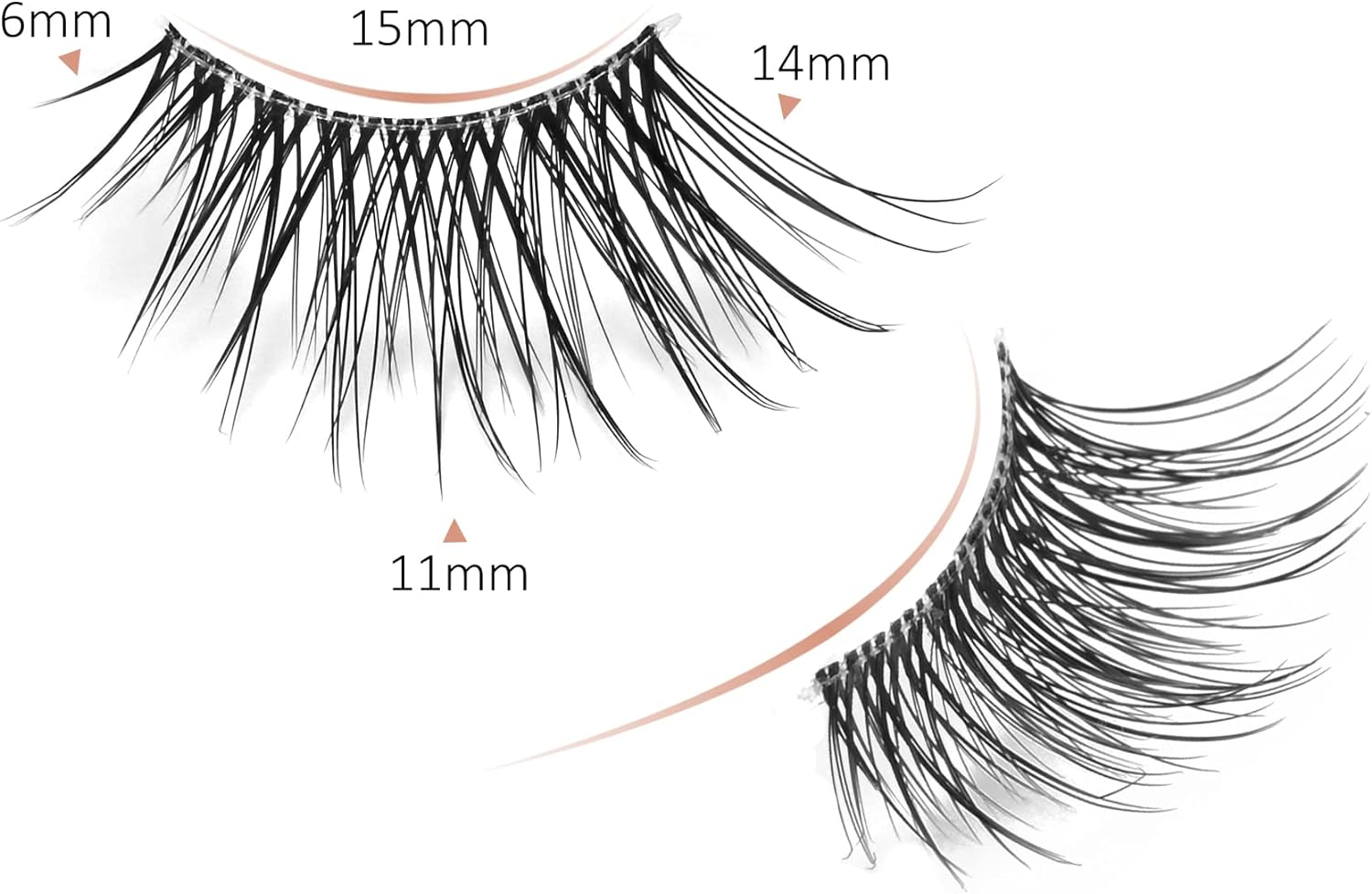 Onlyall Half Lashes False Eyelashes Natural Look Wispy Lash Natural Half Eyelash Clear Band Lashes Pack 3D Faux Mink Lashes 7 Pairs C02 image number 5