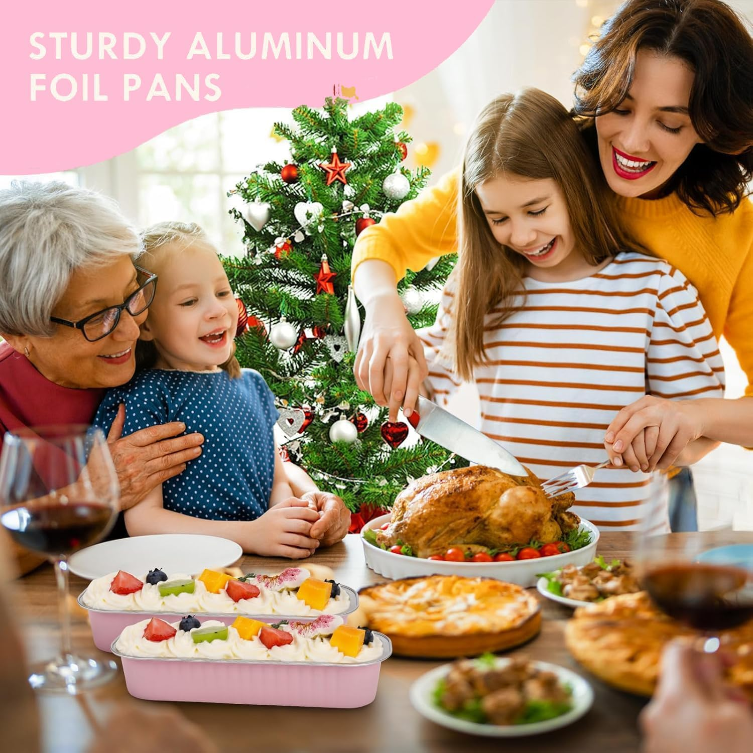 100 Pack Mini Loaf Pans with Lids and Spoons Sealing Sticker, 200Ml Mini Cake Pans for Baking, Aluminum Foil Loaf Pans, Pink Mini Loaf Baking Pans, Small Cake Containers with Lids image number 4