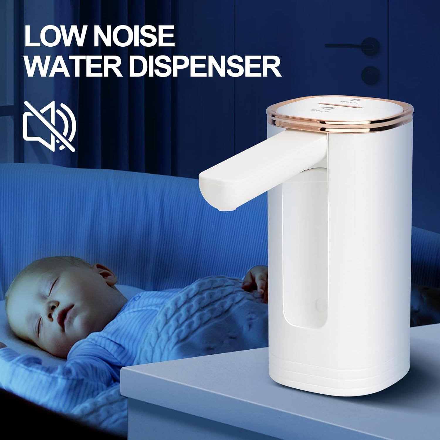 Water Dispenser for 5 Gallon Bottle, Foldable Portable Water Bottle Pump, USB Charging Electric Drinking Water Pump for Camping Essentials, Water Table Pump, Kitchen, Office, Picnic image number 5