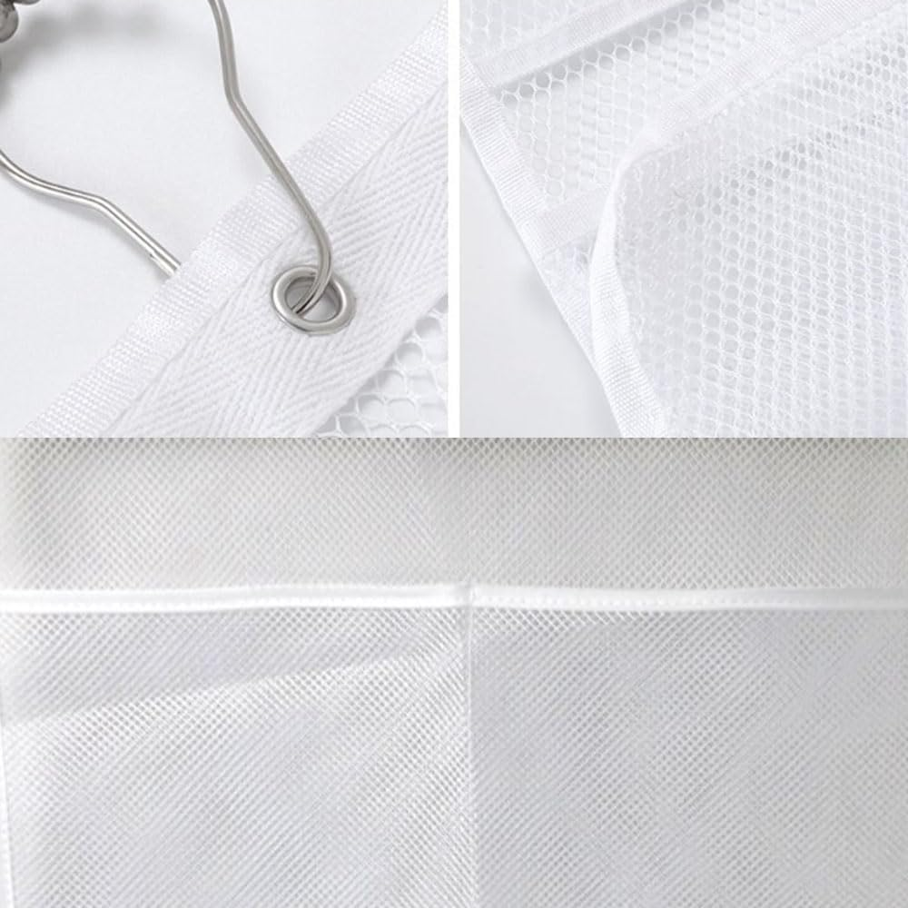 Armastuse Mesh Shower Caddy Hanging,With 6-Pocket,Foldable Hanging Storage Basket for Gym, School, Dorm, RV, Bathroom
