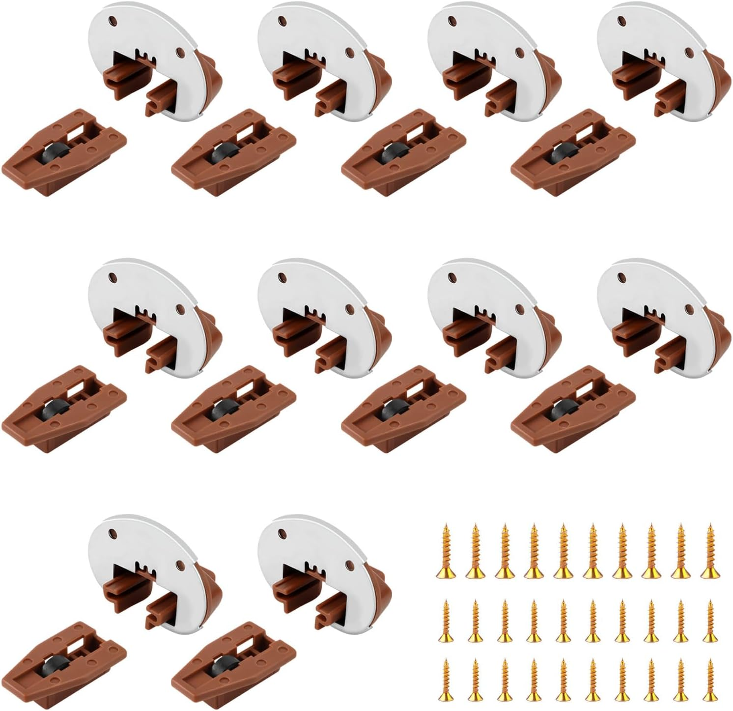 10 Sets Drawer Guide Kit, Track Slides Guides for Kenlin Rite-Trak II, Vaughan Bassett, Legacy, Dresser Drawer Replacement Parts Repair Kit, with Metal Backing and Roller image number 3