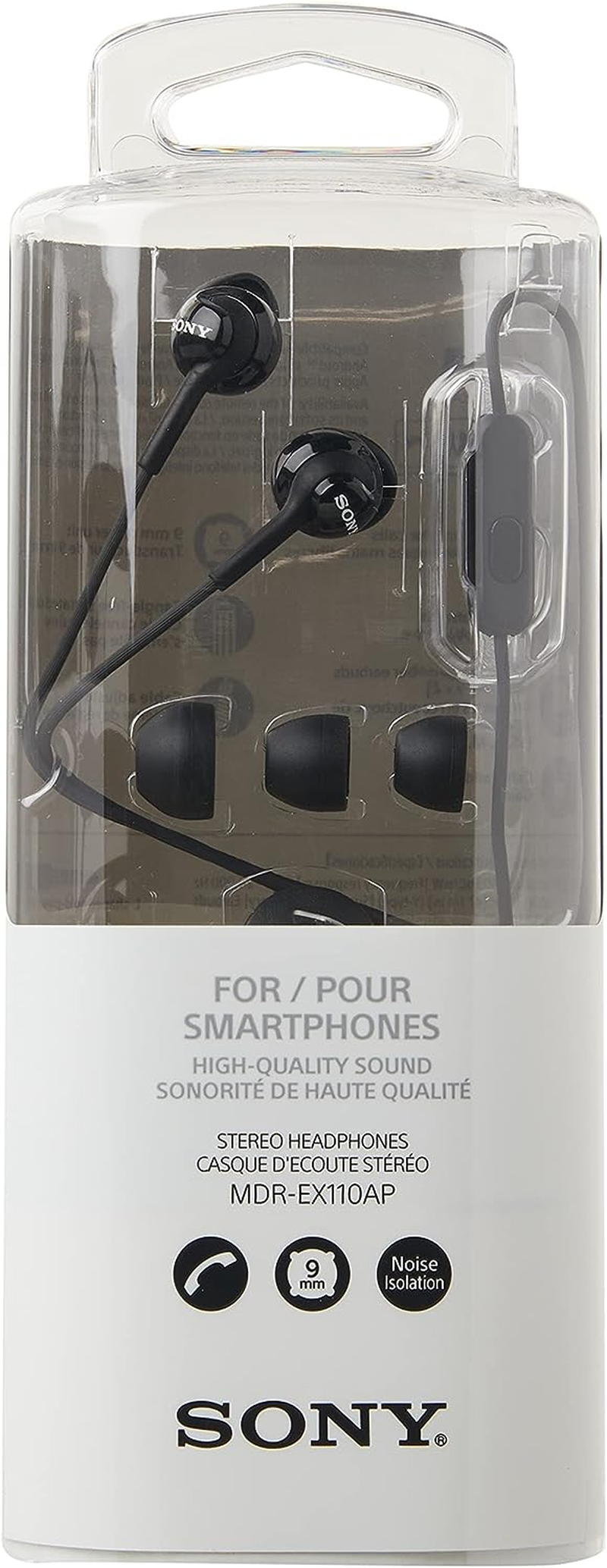 Sony MDREX110AP Black Stereo Lightweight Wired in Ear Headphone Tangle Free Cord with Volume Control image number 1