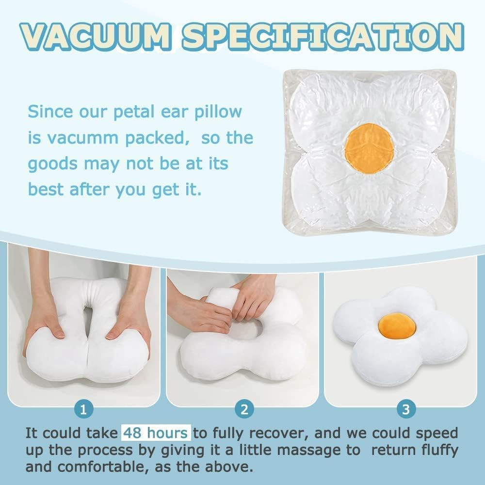 NEPPT Ear Piercing Pillow for Side Sleepers Donut Pillow with Ear Hole, CNH, Relief Pain Ear Inflammation and Pressure Sores Guard Protector Earplugs Support Pillow for Sleeping