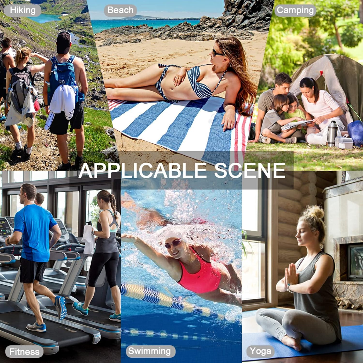 AIXIWAWA Neon Line Cats Travel Beach Towel Oversized for Women Men, Sand Free Super Absorbent Quick Dry Pool Towels Beach Blanket for Swimming Pool Beach Gym 30&times;60 Inches image number 5