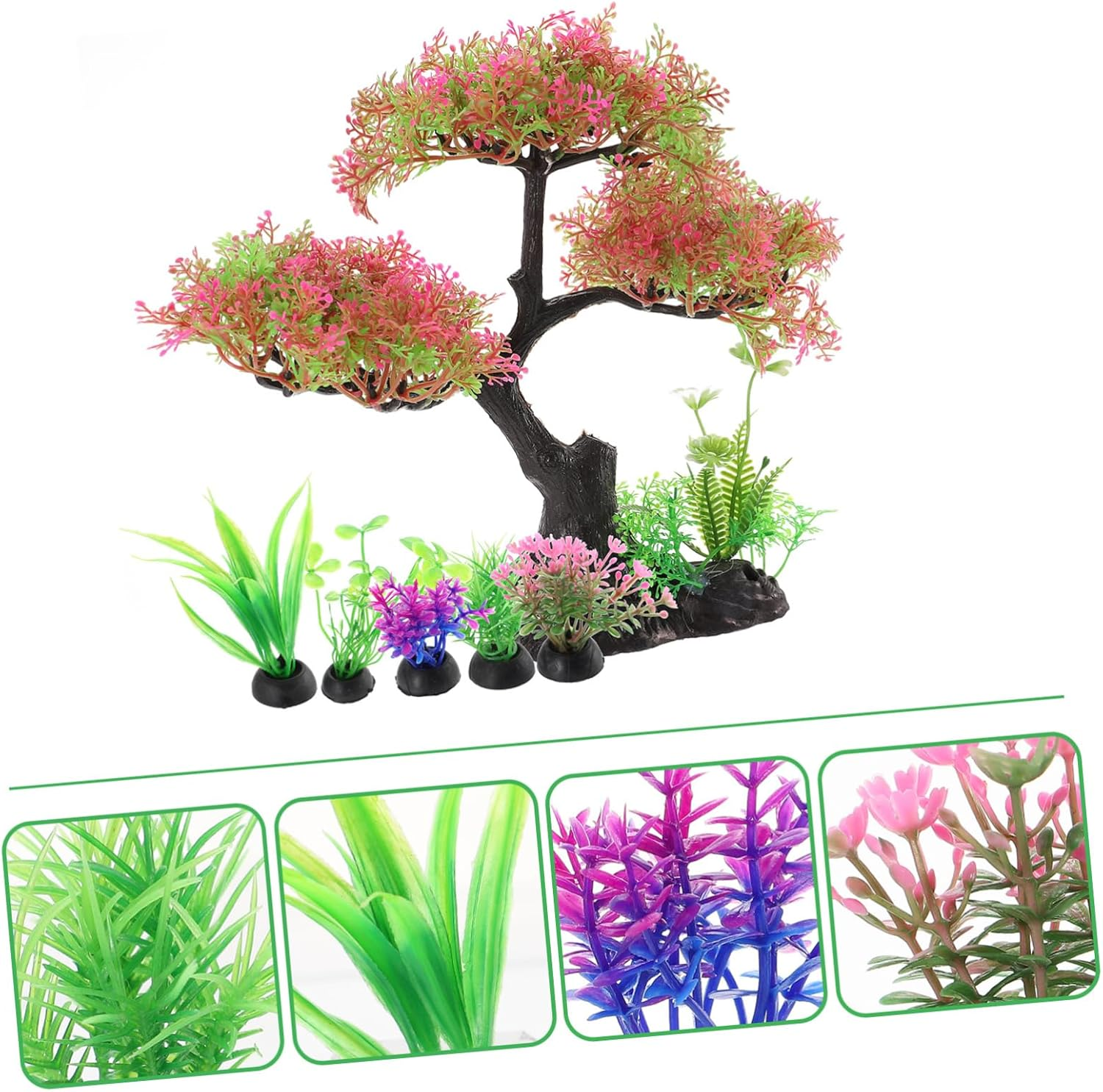 VILLFUL 1Set Aquarium Adornments Artificial Water Plants for Fish Tank Landscape Simulation Plants for Creating Natural Habitat for Pets image number 4