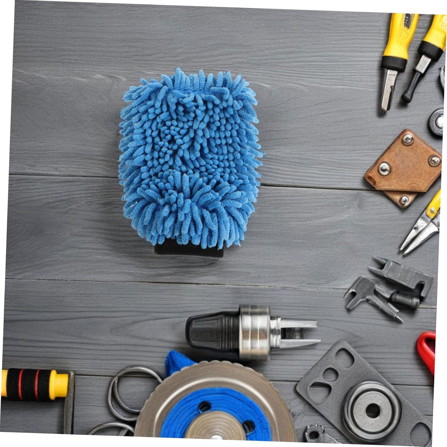 COMPUKAS 4Pcs Microfiber Detailing Gloves Car Wash Mitts Absorbent Automotive Cleaning Gloves for Cars Trucks Boats Exterior Care Random Color image number 2