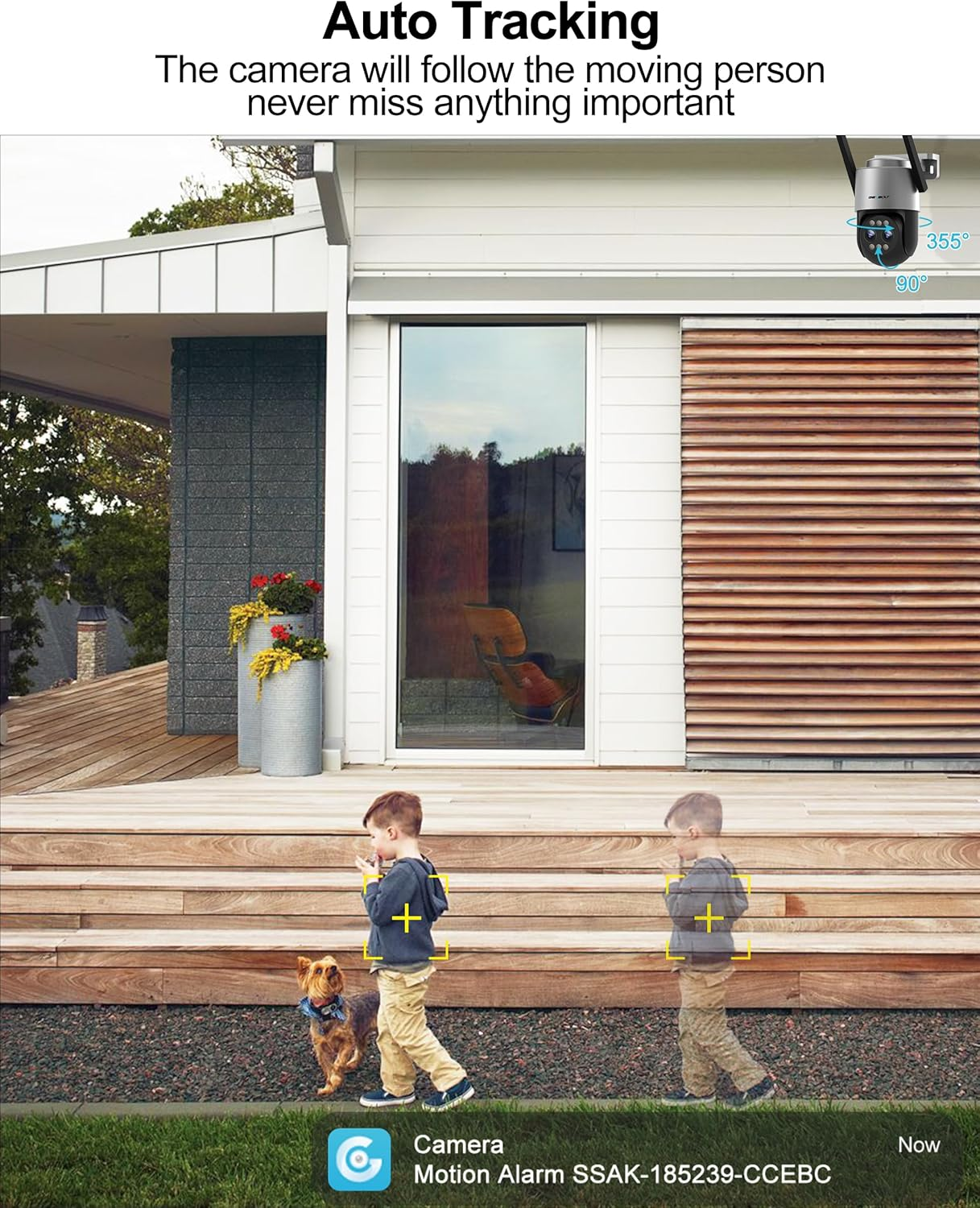 GENBOLT 2.5K PTZ Wifi Security Camera Outdoor with Poe, Dual Lens CCTV Home Surveillance Camera with 10X Hybrid Zoom, IP Camera with Color Night 4MP, Auto Tracking Humanoid Detection(2.4&5Ghz) image number 2