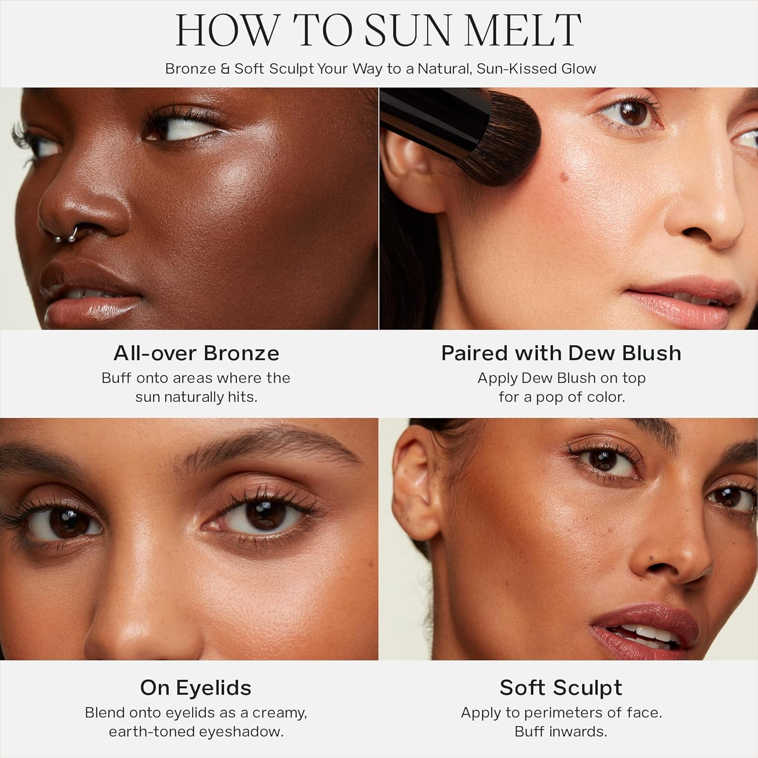Saie Sun Melt Cream Bronzer - Buildable Balm Face Bronzer for Effortless Sculpting - Cream Contour Enriched with Vitamin C, Nourishing Skincare Ingredients & a Natural Finish - Tan Bronze (1 Oz) image number 3