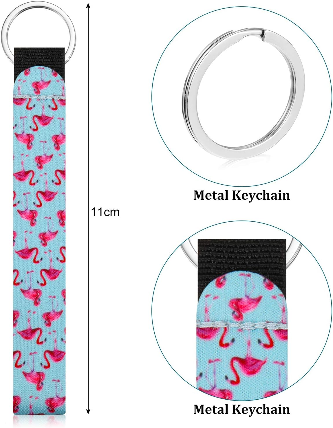 30 Pieces Neoprene Wristlet Keychain Bulk Lanyard Hand Wrist Strap Keychain for Women, as the Picture Shows image number 2