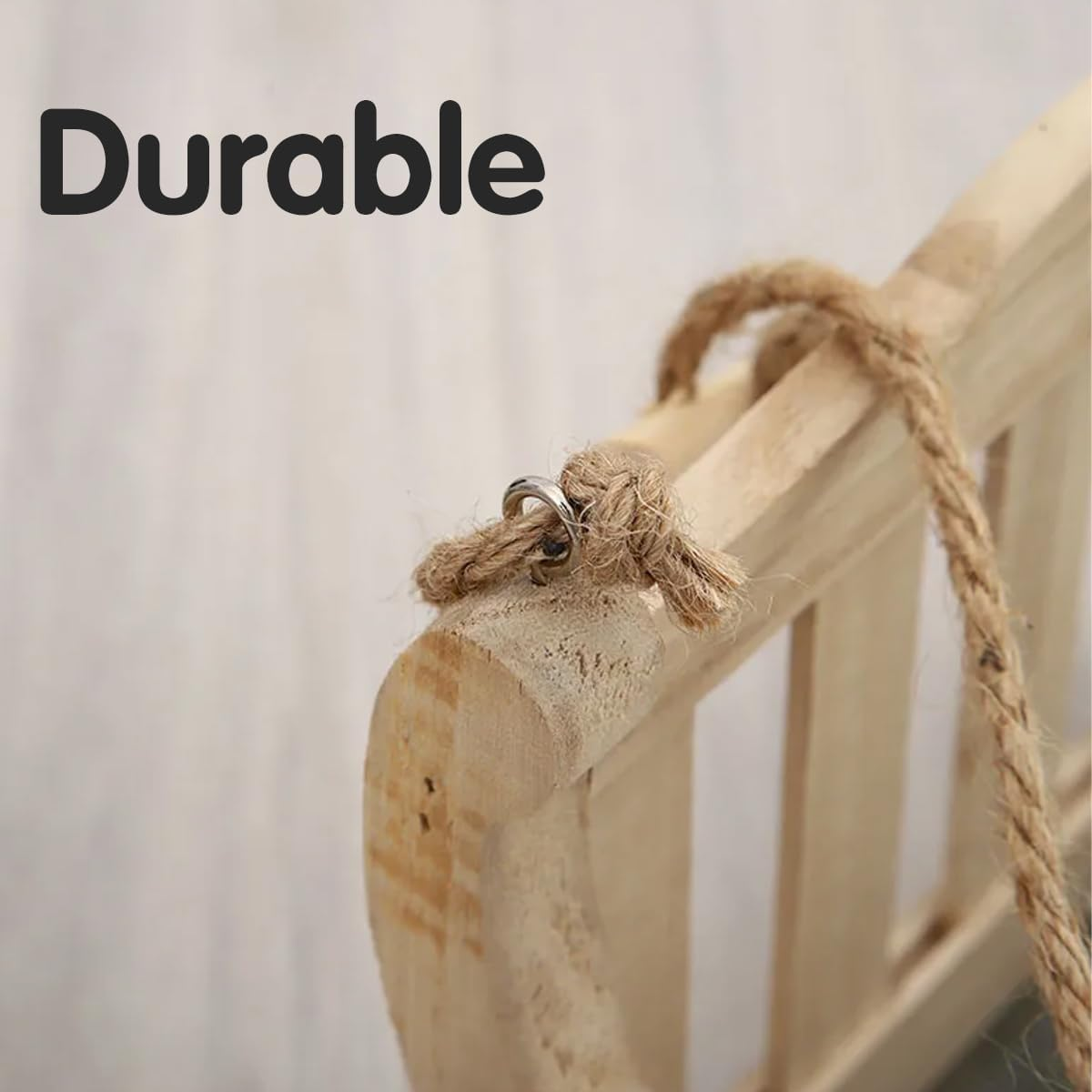 AIMALL Outdoor Wooden Bird Feeder 5.5X9X7 Inches, Hanging Swing Design Feeder for Garden, Patio, and Balcony, Natural Wood Hummingbird Feeder image number 6