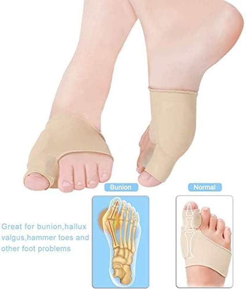 2Pair Bunion Corrector Bunion Relief Sleeves for Big Toe Straightener,Orthopedic Corrector Brace Protector Bootie Toe Separator for Men Women Hallux Valgus at Day Harmer Toe Elder image number 3