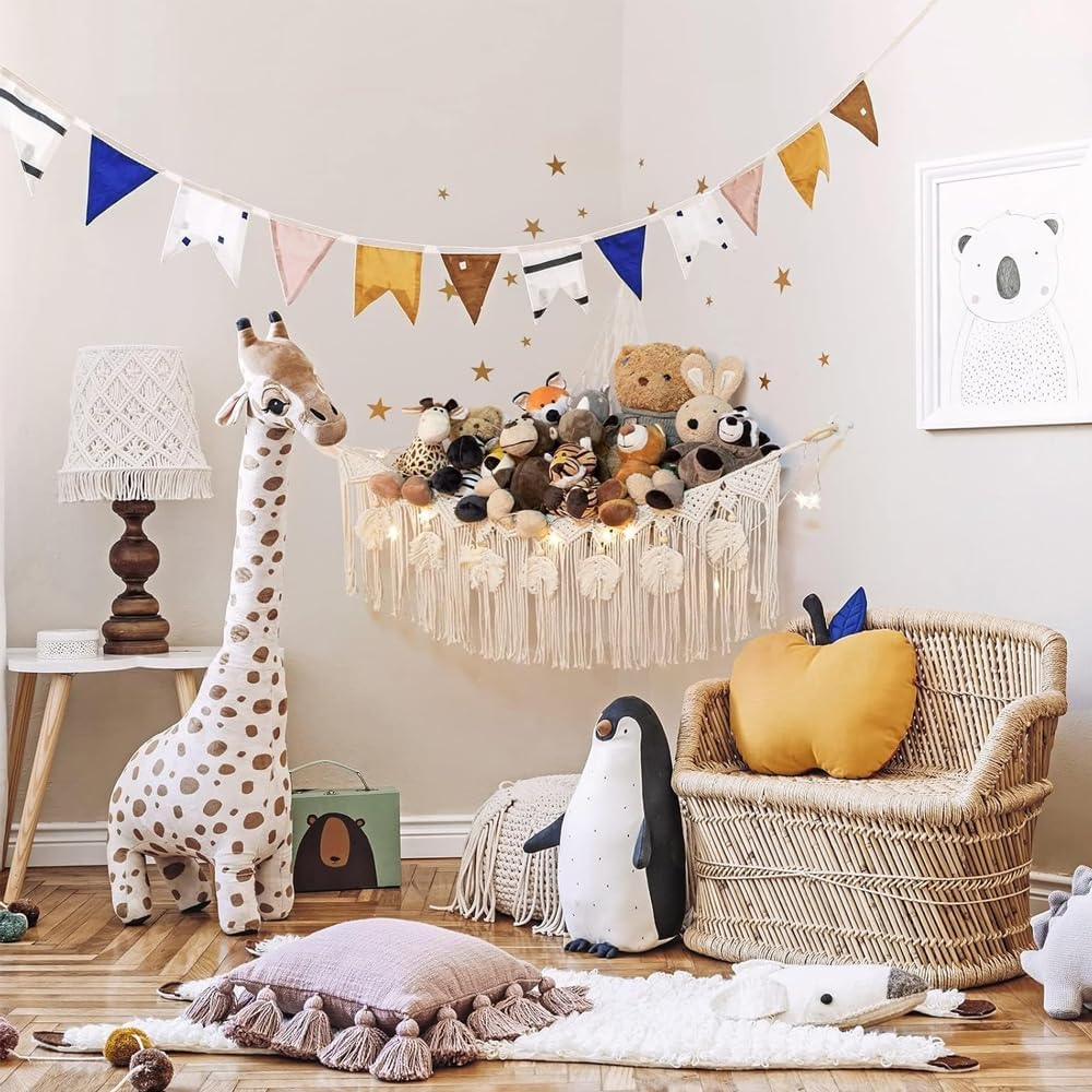 LMSNE 1 Pack Toy Hammock, Hammock for Room Decor,Corner Hanging Organizer for Soft Toys Storage. image number 3