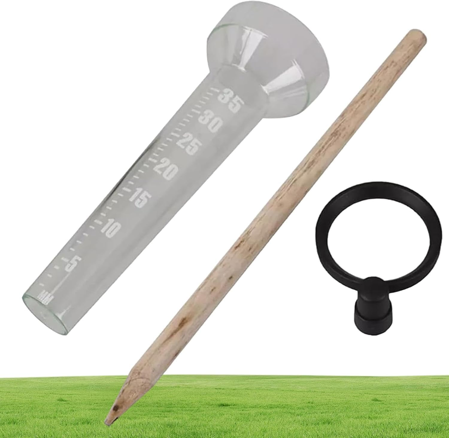 Limcryspp 3Pieces Outdoor Rain Gauge - Rain Gauge | Rain Gauge Device, Rain Gauge Device Suitable for Yard and Large Digital Scale Garden, Deck, Lawn, Landscape, Etc image number 1