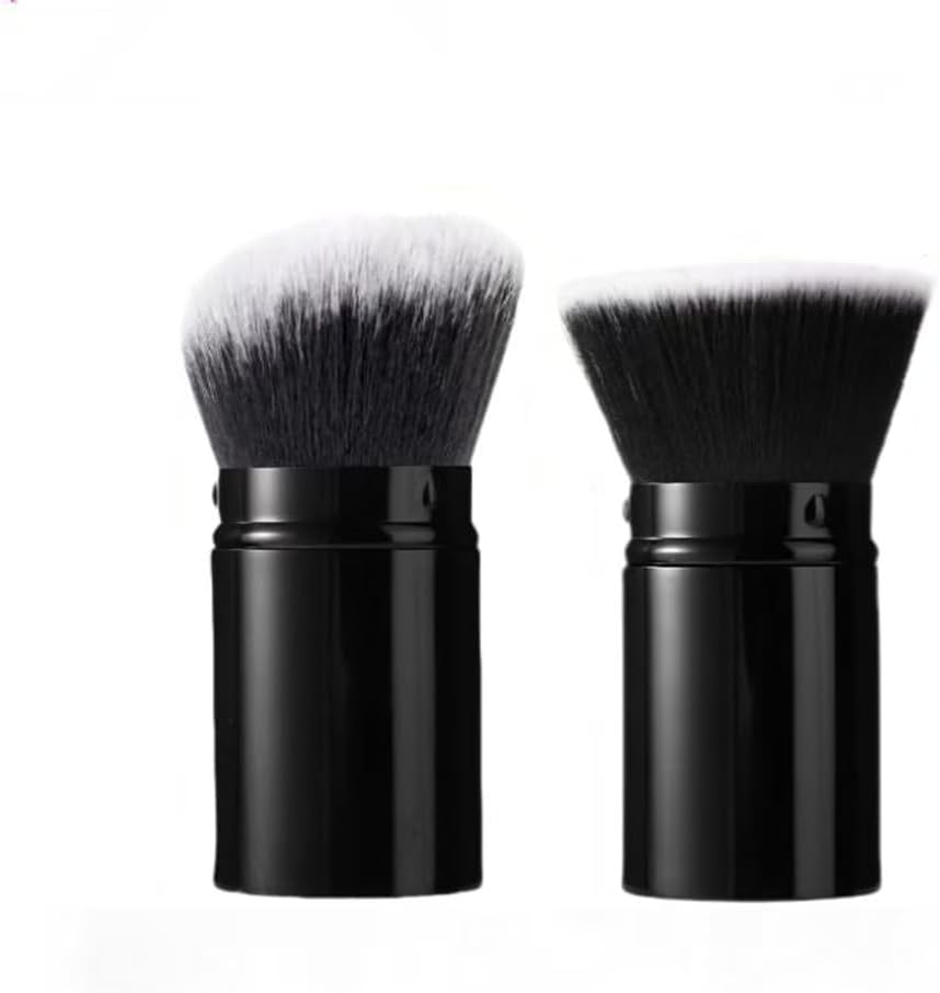 Retractable Kabuki Makeup Brushes, 2Pcs Retractable Kabuki Makeup Powder Foundation Makeup Brushes, Retractable Travel Kabuki Powder Makeup Brush for Women or Girls image number 2
