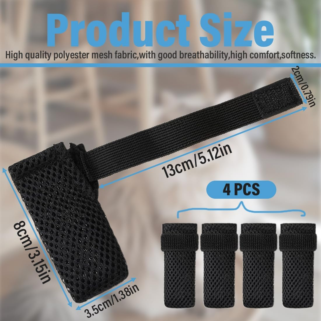 MIRKUZI Paw Protectors for Dogs, 4 Pack Paw Protectors for Dogs and Cats, Adjustable Mesh Paw Protector for Cats, Mesh Nail Clippers for Bathing Pets (S) image number 4