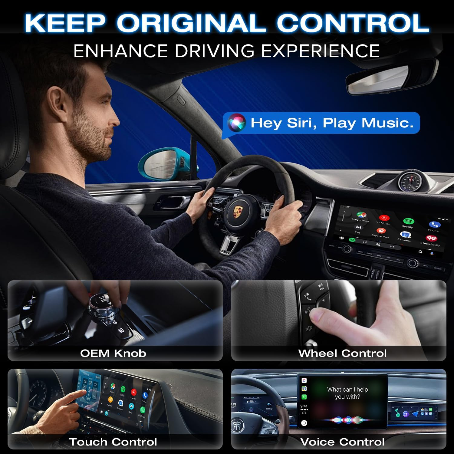 Wireless Carplay Adapter & Android Auto Adapter, Yakiter 2 in 1 Carplay Box, Retains Original Car Controls, Plug & Play Wireless Dongle for Iphone Ios 10+/ Android 11+/ Cars 2017+ image number 2