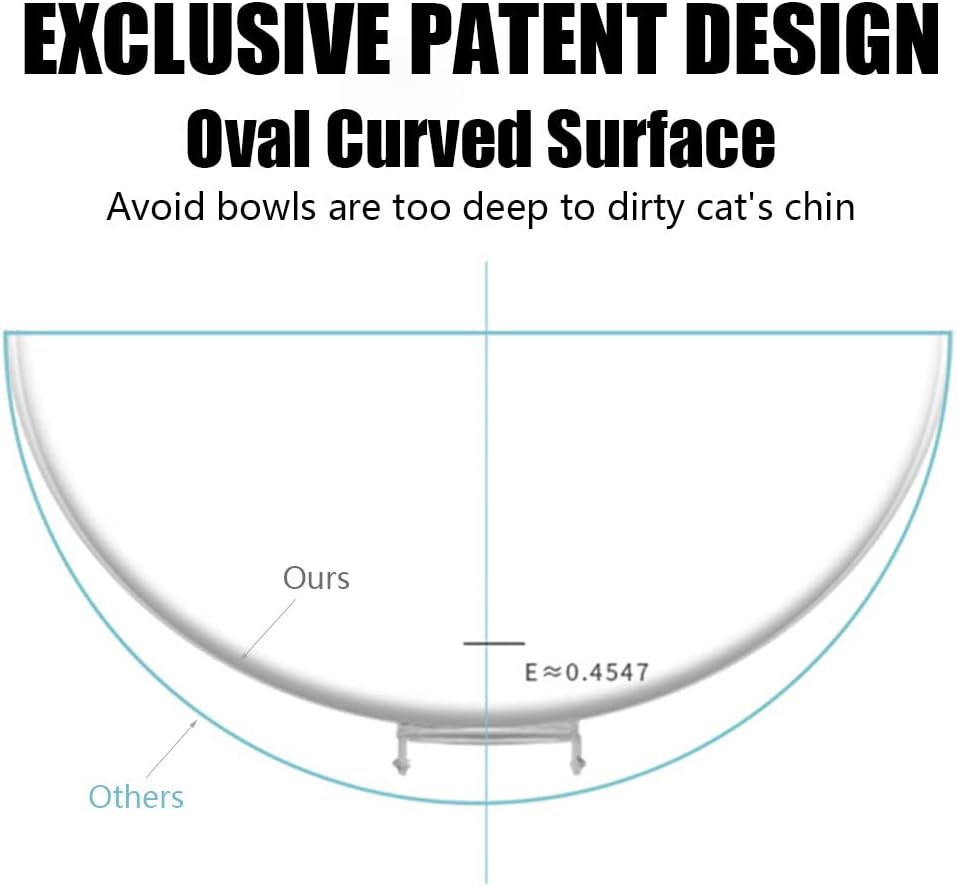 Tilted Cat Bowl with Stand 15&deg; Raised Cat Bowl anti Vomiting for Kittens Elevated Double Cat Bowls Plastic Transparent image number 6