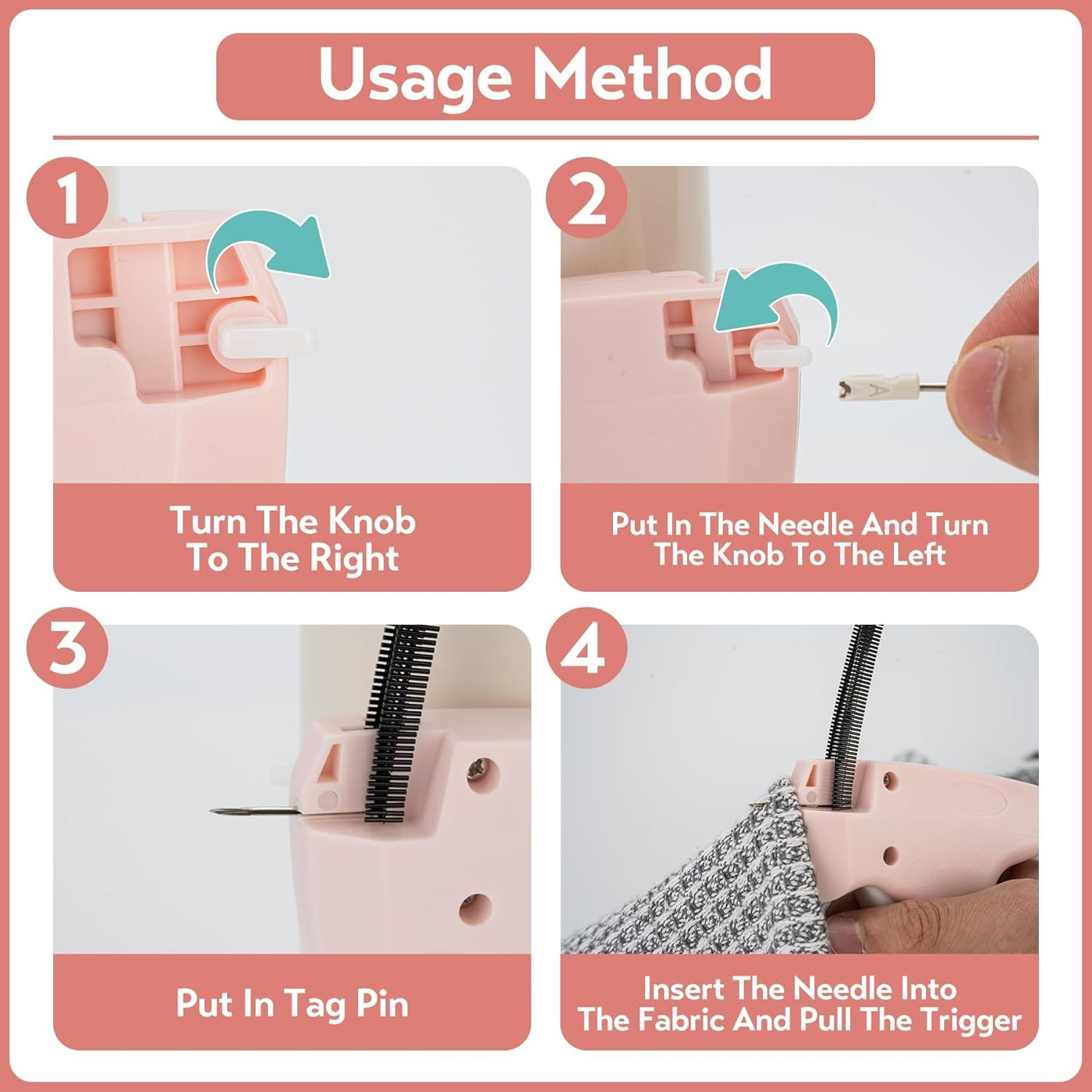 Forpmon Stitch Gun for Clothes, 5 Needle Handheld Stitch Gun Quick Clothing Fixer, Mini Sewing Kit, Micro Tagging Gun, 1000 Black Fasteners & 1000 White Fasteners, for Sewing, Hemming, Quilting