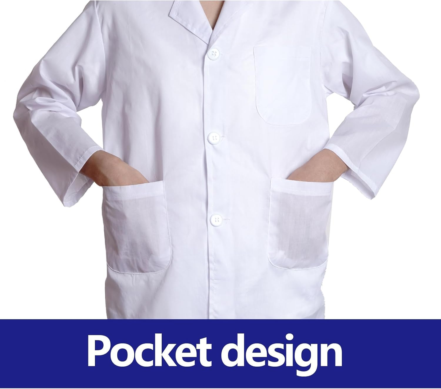 Doctor Scientist Lab Coat for Kids Doctor'S White Lab Coat Costume for Girls and Boys Halloween Costume Role Play image number 4