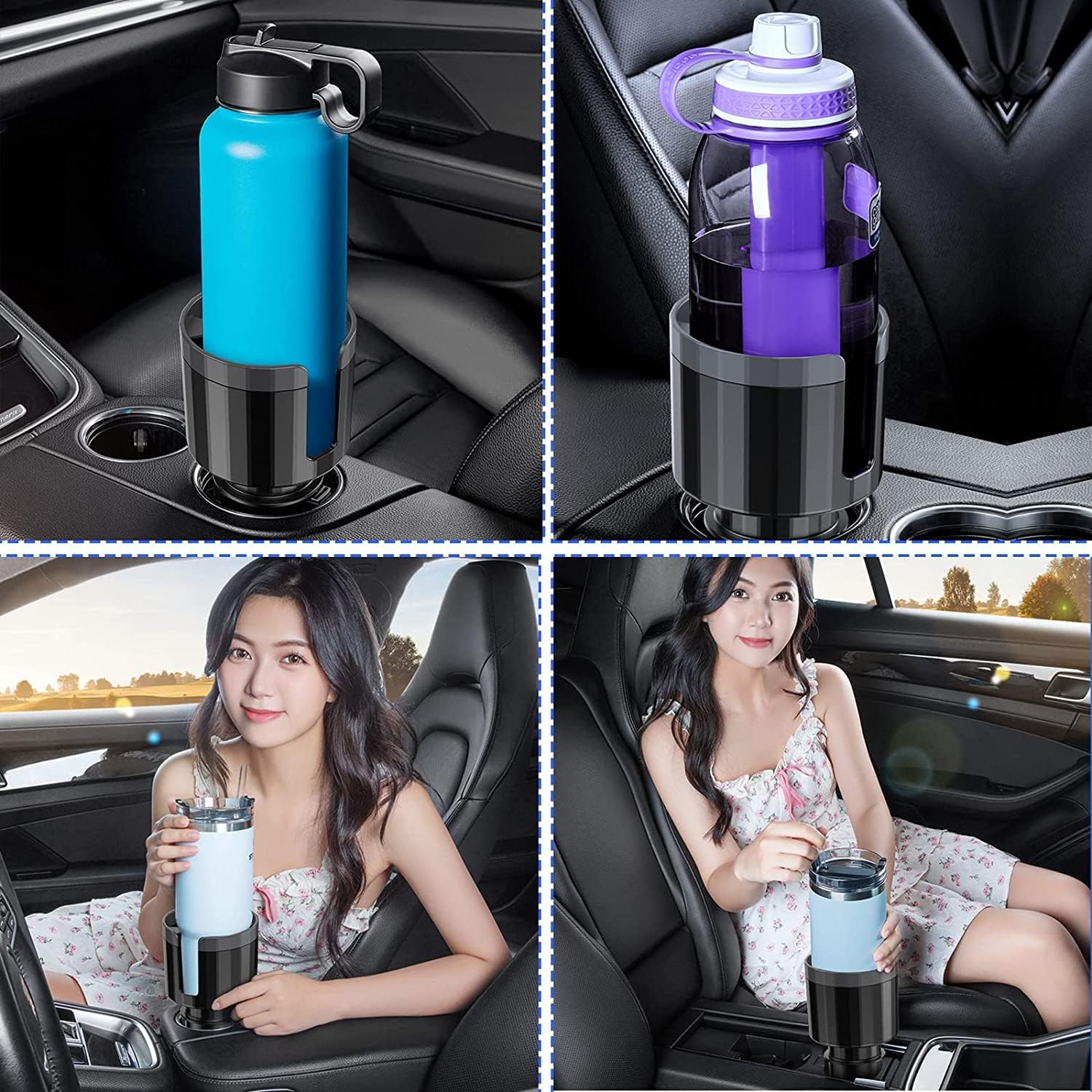 Car Cup Holder Expander Cup Holder Adapter with Adjustable Base Stable Car Accessories Car Cup Expander for 2.7 to 4.2" Cup/Bottle image number 2
