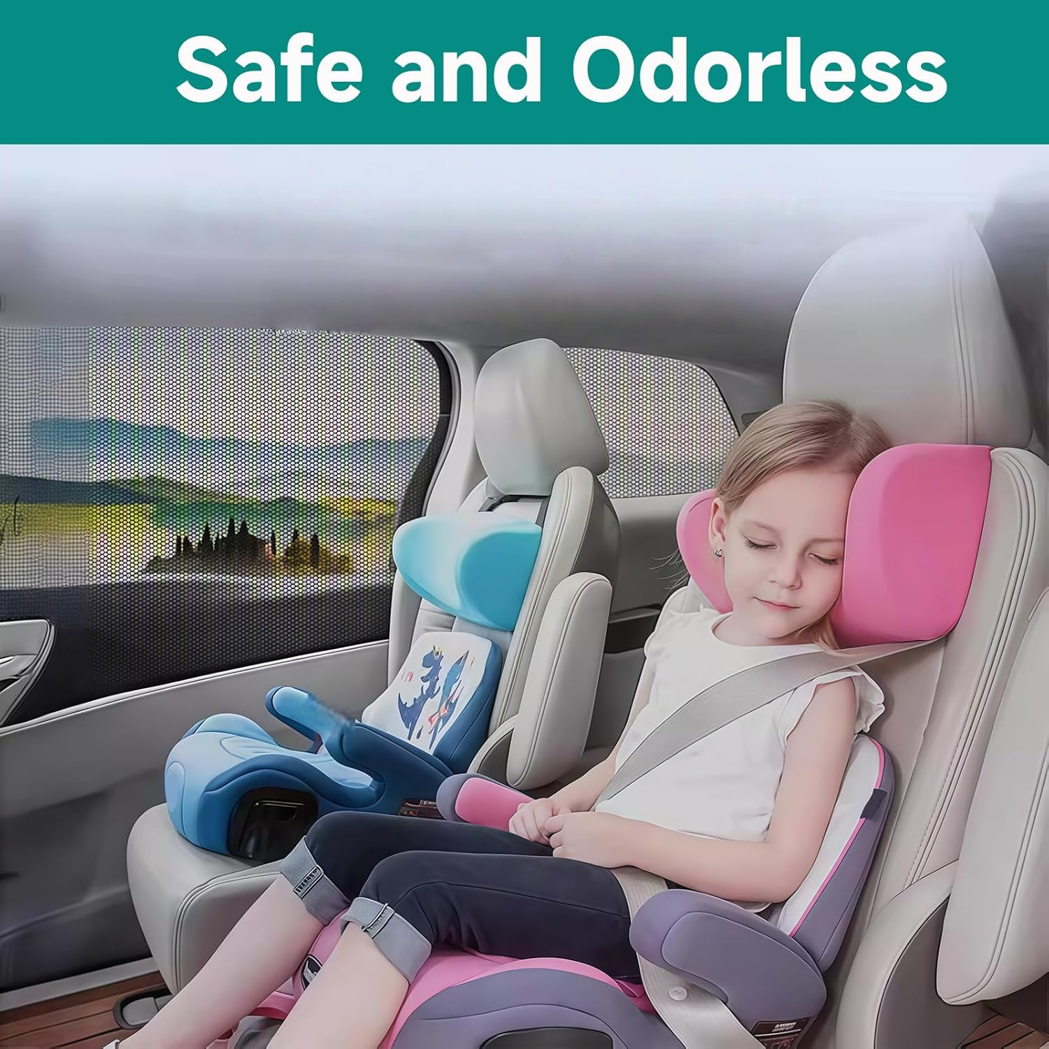 4Pack Car Window Shades Mesh,Stretchy&Breathable Mesh - Universal Fit Most of Cars, Large SUV, Pickup,Uv Protection Mosquito Net Side Window Covers for Car Camping & Baby image number 5