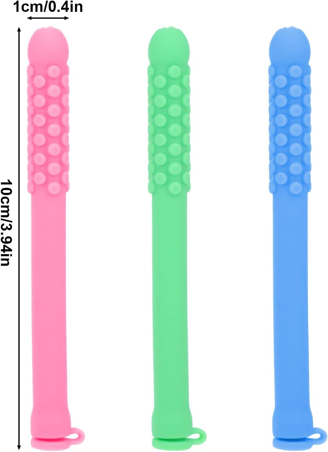 Lasuroa 3Pcs Chewable Breather Quit, 3 Colors Silicone Chewable Breather Stick with Essential Oil Portable Essential Oil Stick Stop Smoking for Aromatherapy on the Go Natural Focus image number 5