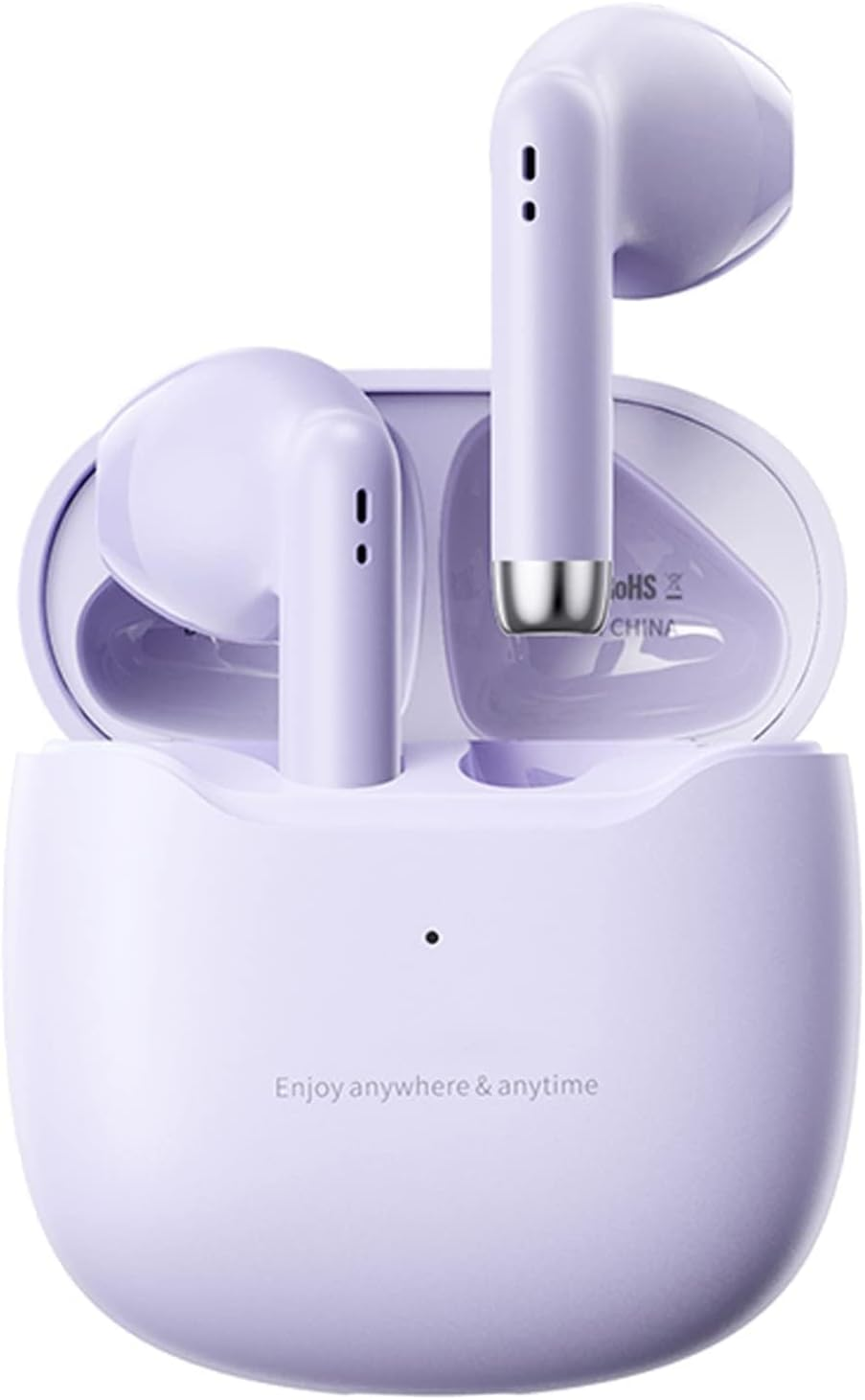 True Wireless Earbuds Purple Bluetooth 5.3 with Microphone for Working Out Noise Canceling Blue Tooth Ear Buds Deep Bass TWS Wireless Earphones with Charging Case in Ear Headphone for Iphone Android
