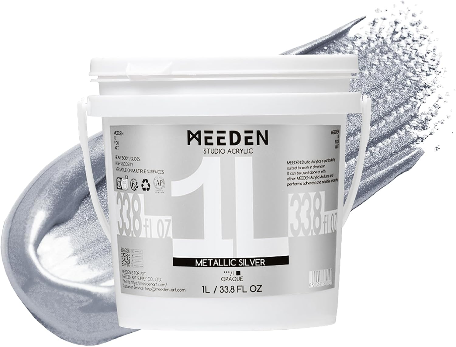 MEEDEN Metallic Gold Acrylic Paint: 1L Heavy Body Gold Paints for Painting on Canvas Crafts Wood Metal Plastic Wall Gift Wrapping