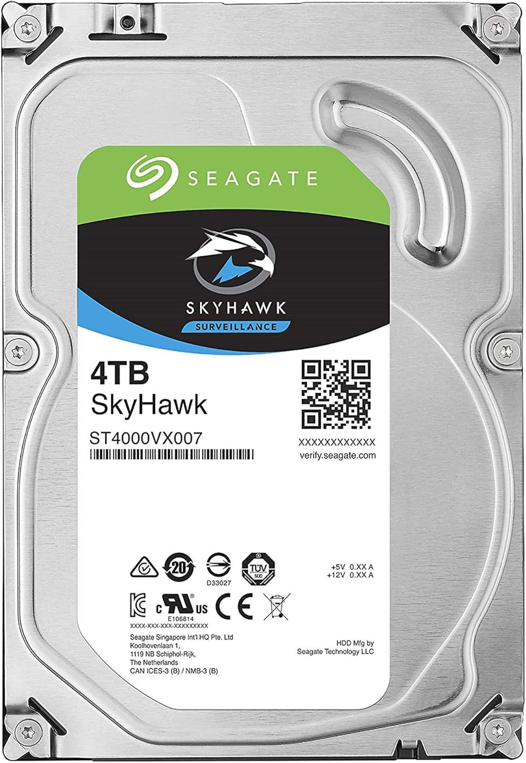 Seagate Skyhawk CCTV Surveillance 4TB 3.5" Internal Hard Disk Drive HDD DVR NVR, 24/7 Video Workloads, 5900 RPM Elinz image number 3