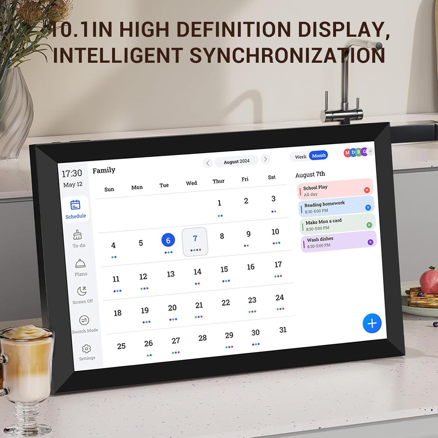 Generic 10.1 Inch Desk Planner Digital Calendar, Smart Touchscreen Interactive Display Chore Chart for Family Schedules, HD Smart Family Planner Digital Picture Frame image number 6