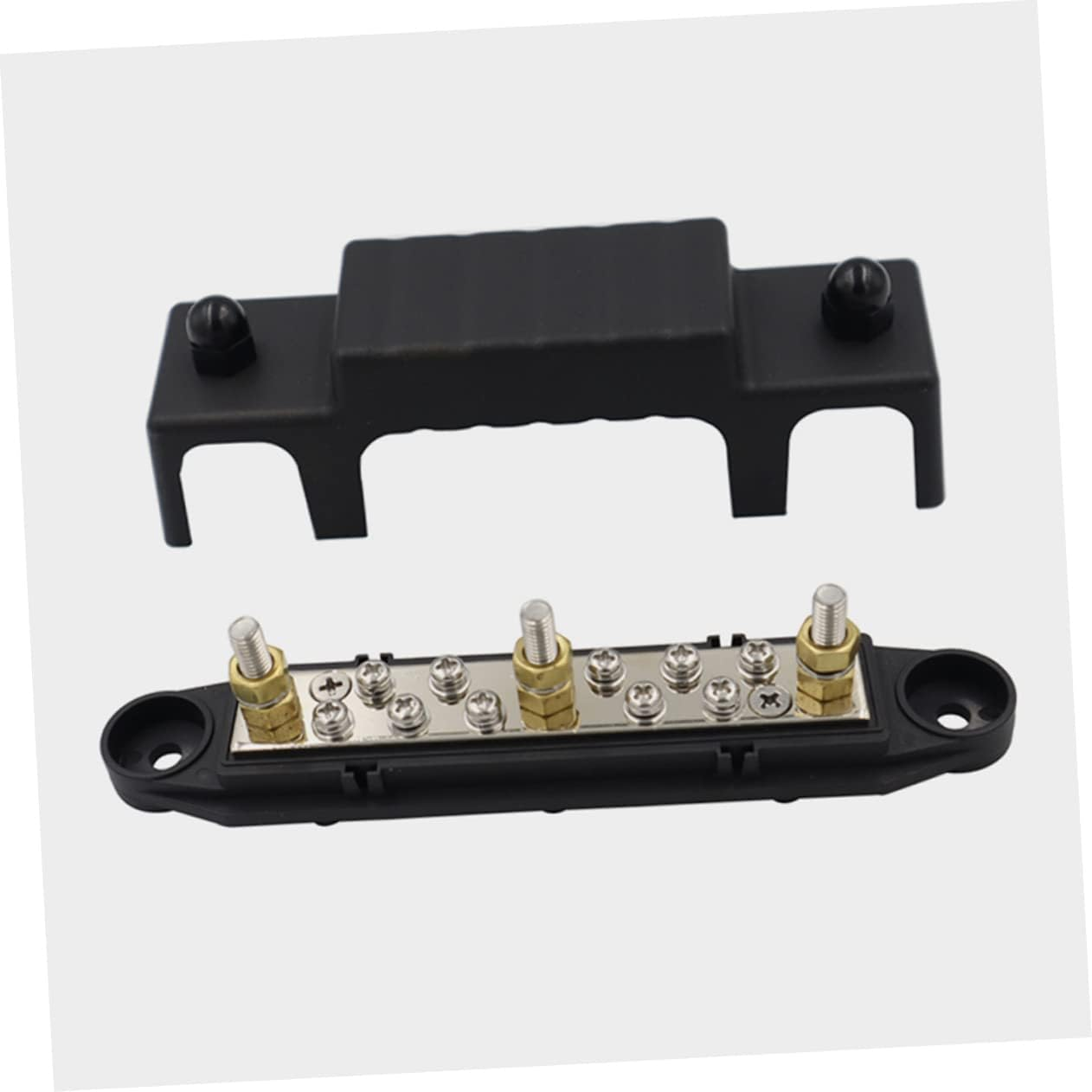 KONTONTY 1 Set Terminal Bus Bar Power Distribution Block with Terminal Studs Insulated Junction Box for Automotive Rv Boat and Solar Din Rail Compatible image number 4