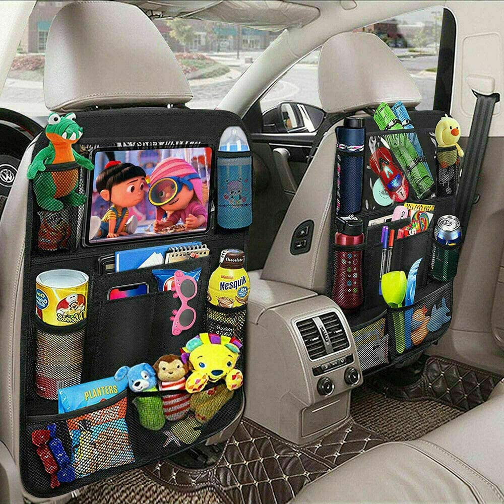 2 PCS Car Seat Back Organiser Tidy Organizer Travel Kid Storage Bag Pocket Cup Holder image number 5