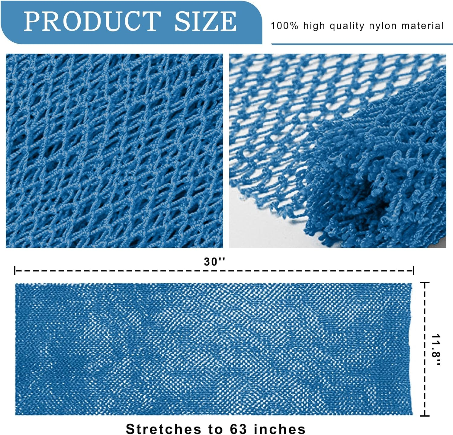 Selalu 2 Pieces Authentic African Net Sponge, Long Nylon Exfoliating Net Sponge Back Body Washcloth for Deep Clean and Smooth Skin, Stretches to 63 Inches (Blue) image number 5