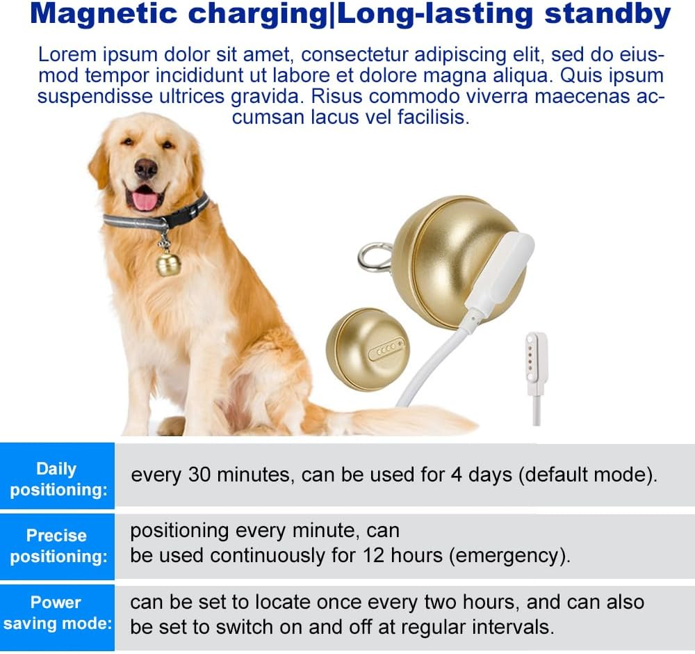 Walmeck Pet Activity Tracker GPS Tracker GPS Positioning and Intelligent Tracker for Dogs Cats Five-Fold Intelligent Positioning Dustproof and Waterproof Design Electronic Fence image number 5