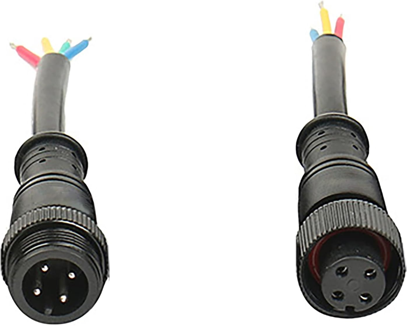 5Pack 3 Pin Electrical Metal Nut Connector, Tunghey 18AWG IP67 Male Female Connector 7.87In/20Cm Extension Cable for Car,Truck,Boat,Led Strip Lights/String 15Mm Metal Nut Small Size (3Pin)