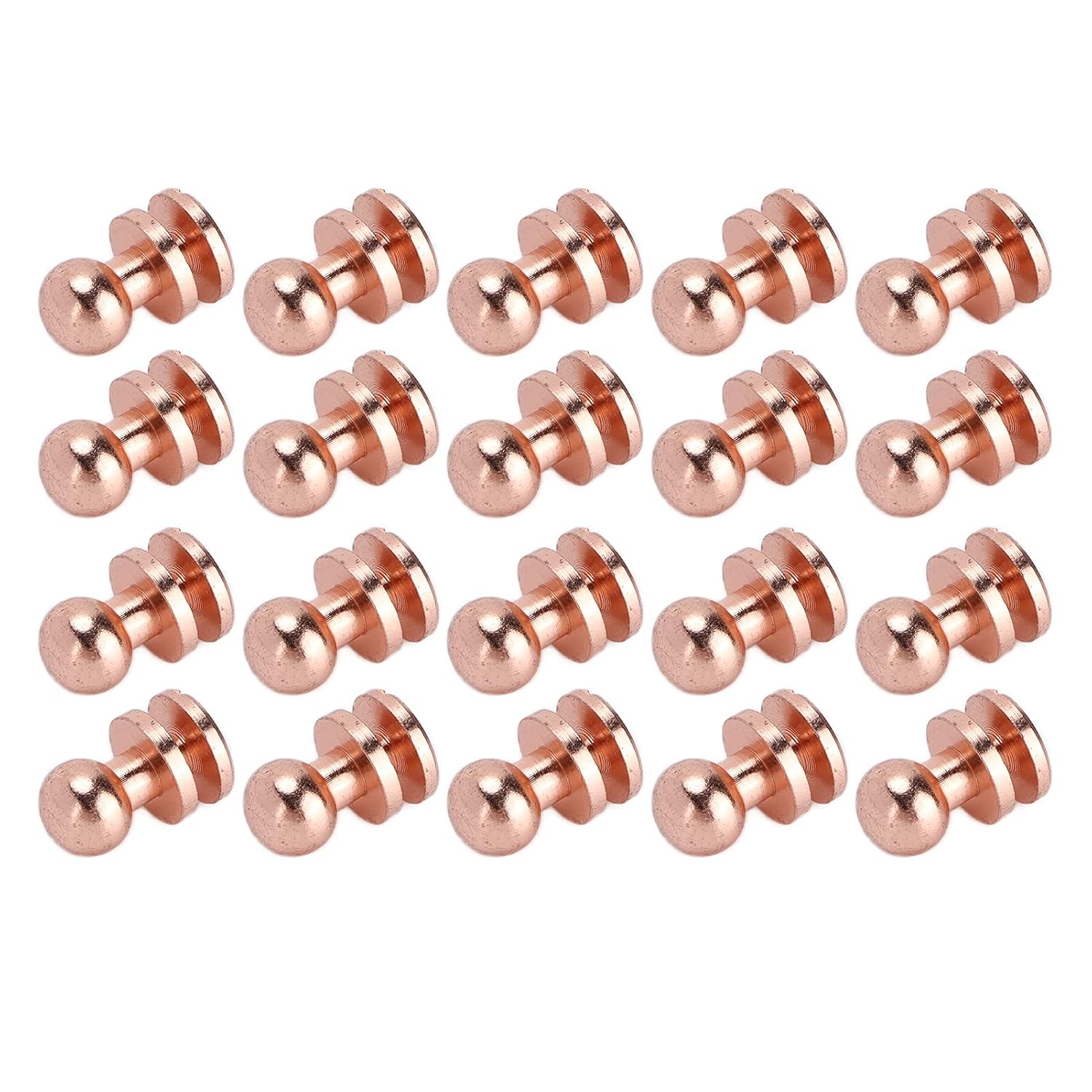 Monk Head Brass Rivets, anti Oxidation, Rose Gold Hardware Accessories, 20 Sets, for Belts, Purses, Handbags, Shoes, Clothes, Leather, DIY Projects (Lst7X6Mm) image number 5