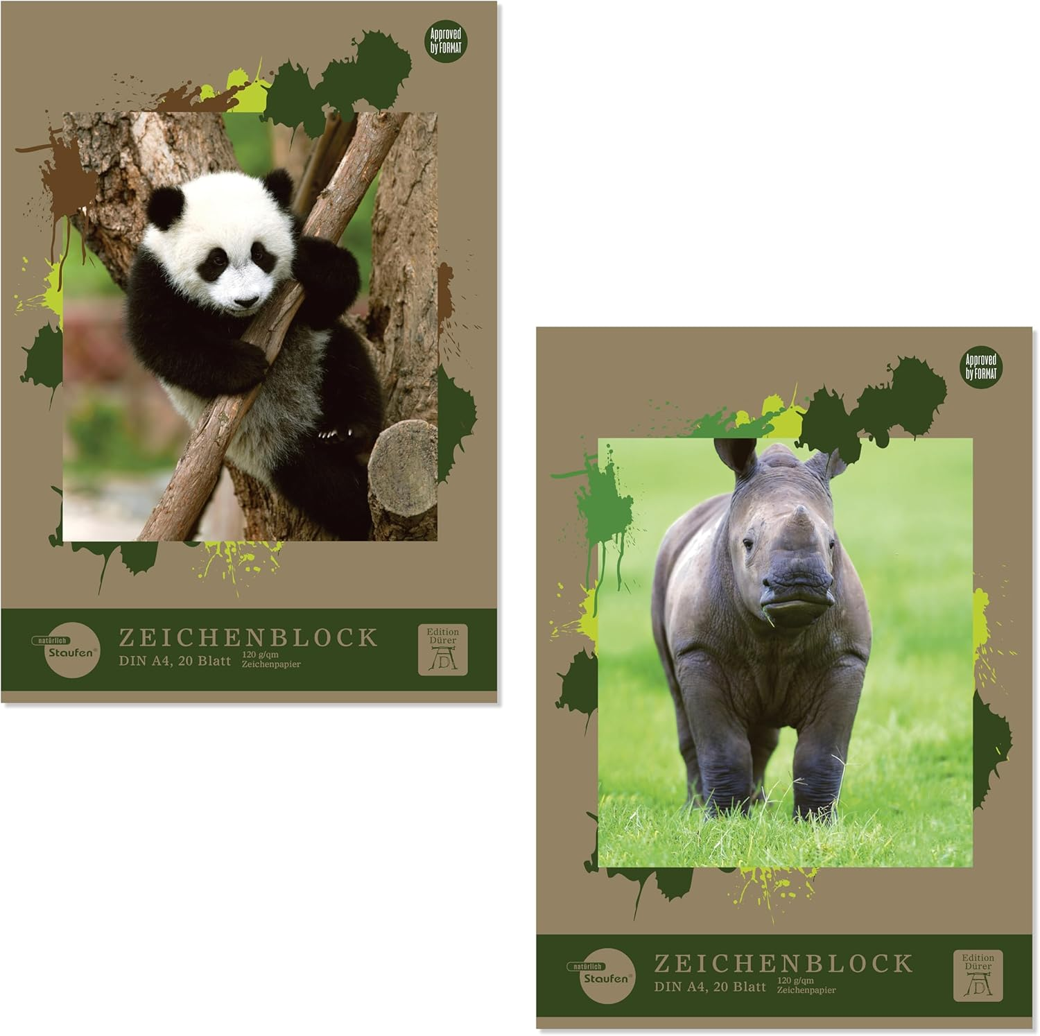 Edition D&uuml;rer Drawing Pad - 5 Colouring Pads DIN A4, 20 Sheets Each 120 G/M&sup2;, 2 Designs (No Selection Possible) image number 1