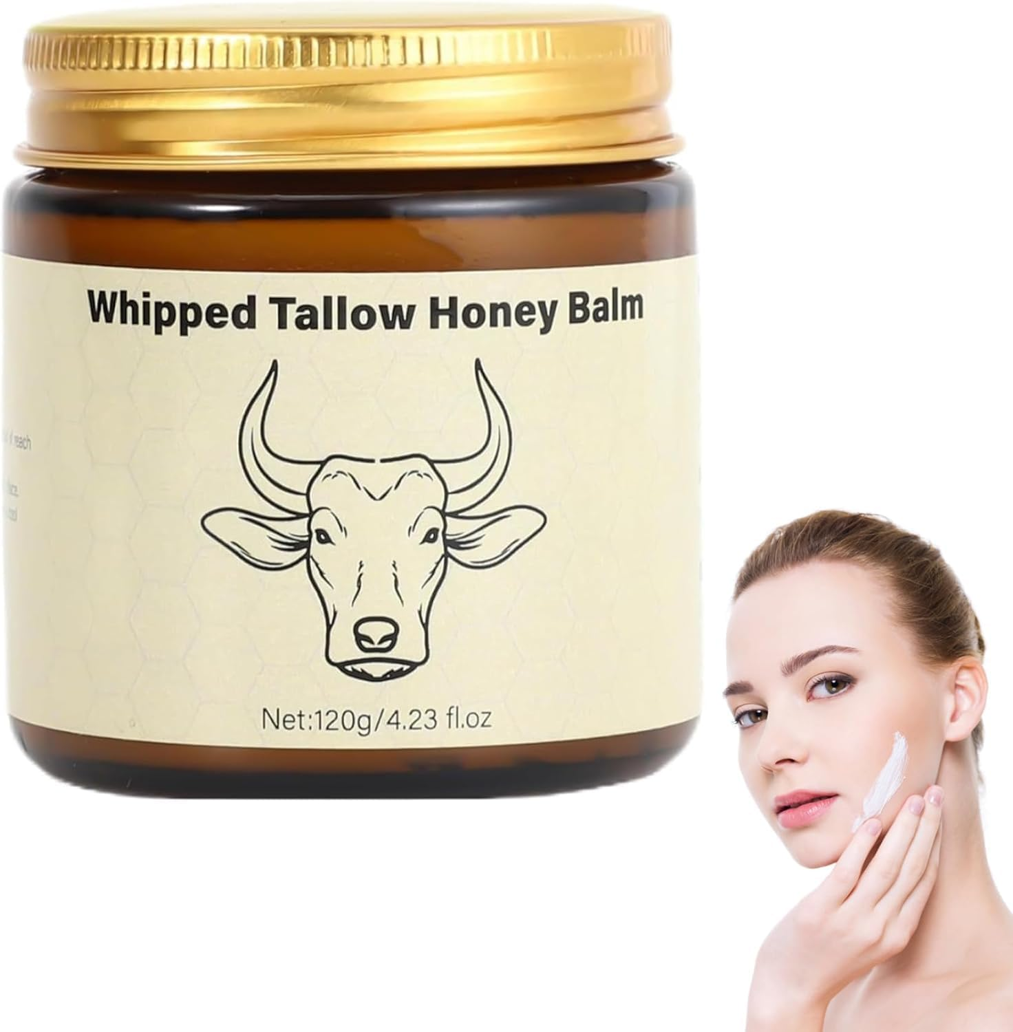 Beef Tallow for Skin - Organic Grass Fed Whipped Moisturizer with Honey Balm, Natural Hydrating Cream for Face & Body, Relief for Dry & Sensitive Skin image number 5
