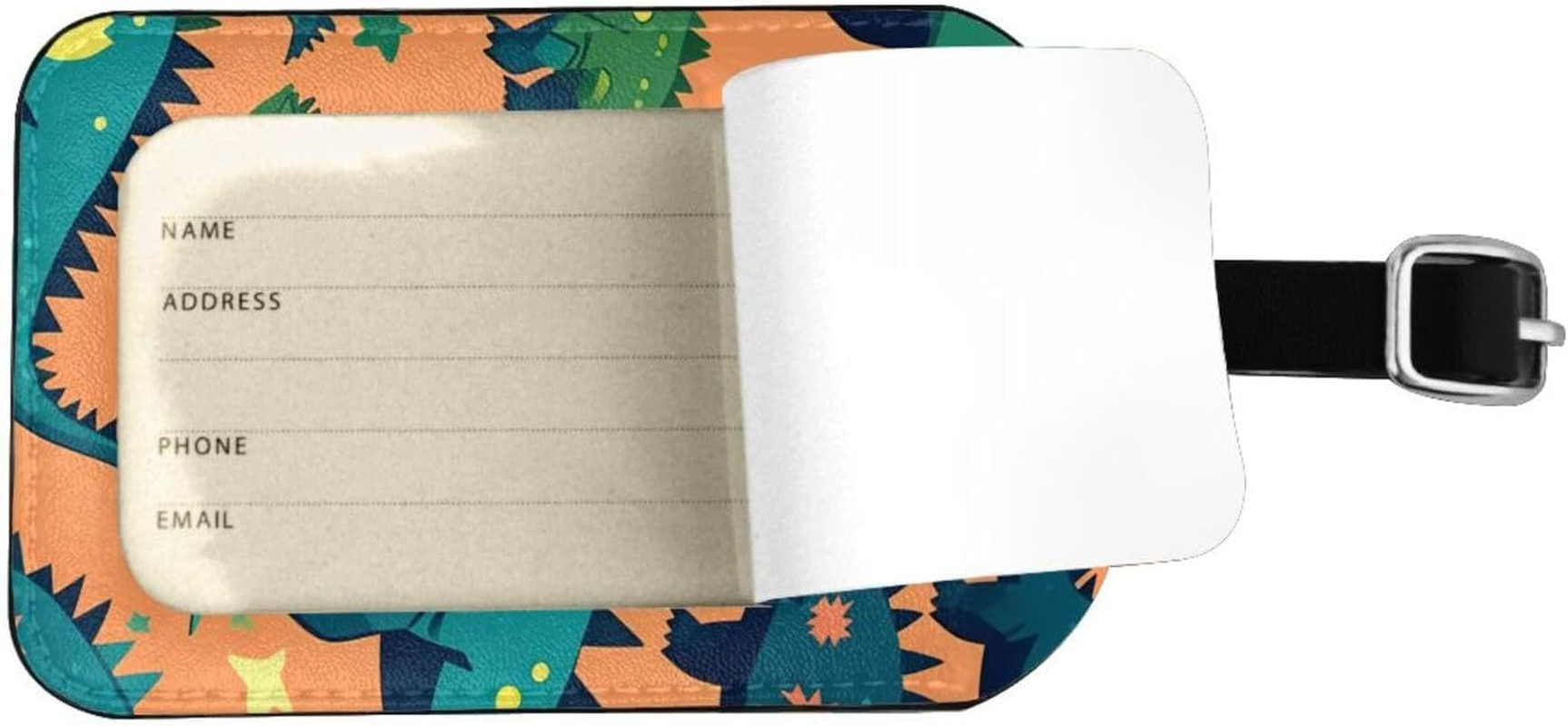 Dinosaur Print Elegant Tag Stylish Tag Luggage Tag 4.3 X 2.76 Inch for Suitcases Travel Bags